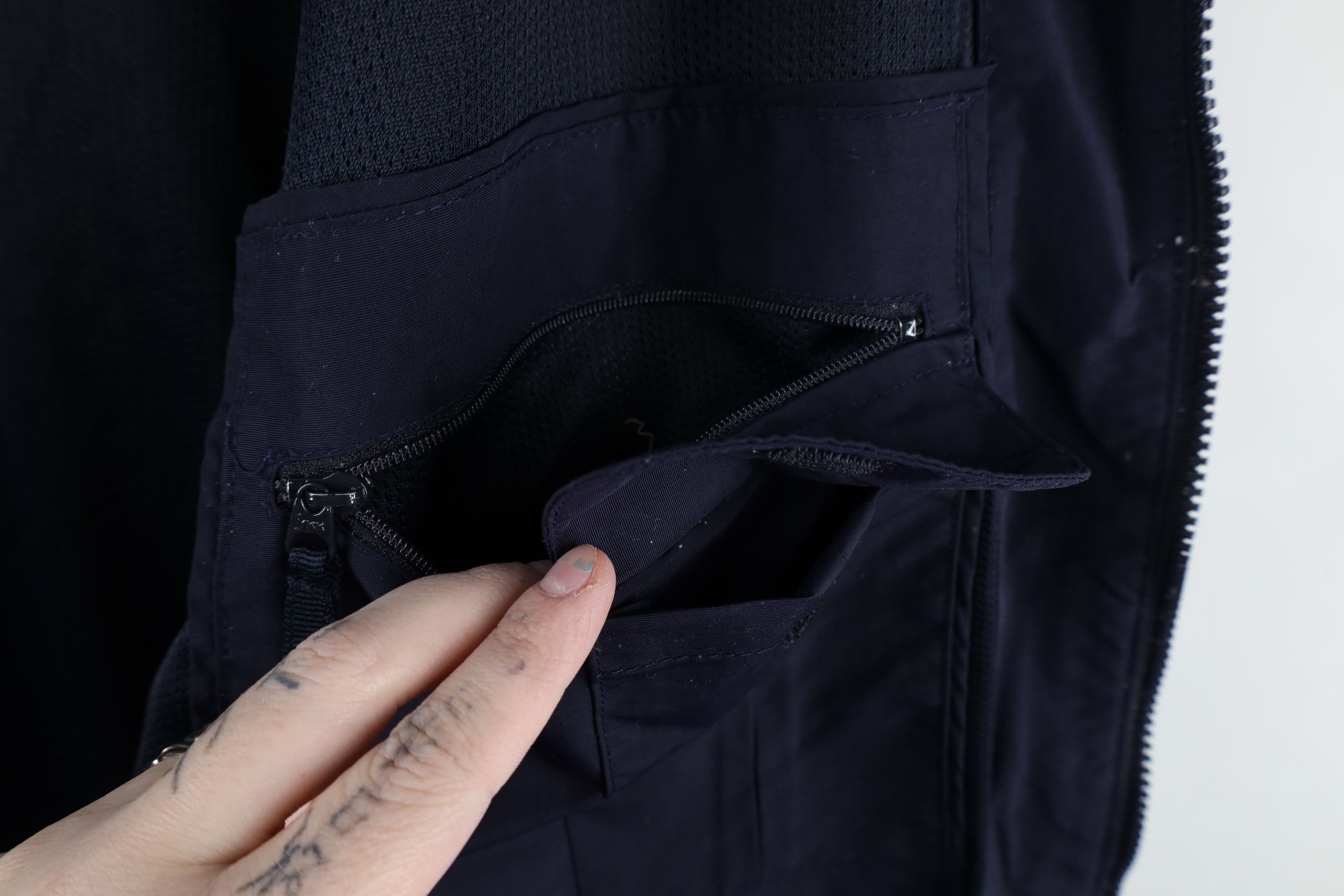 Lands' End × Vintage Vintage 90s Lands End Full Zip Hooded Rain Jacket Navy Blue Size US XL / EU 56 / 4 - 13 Thumbnail