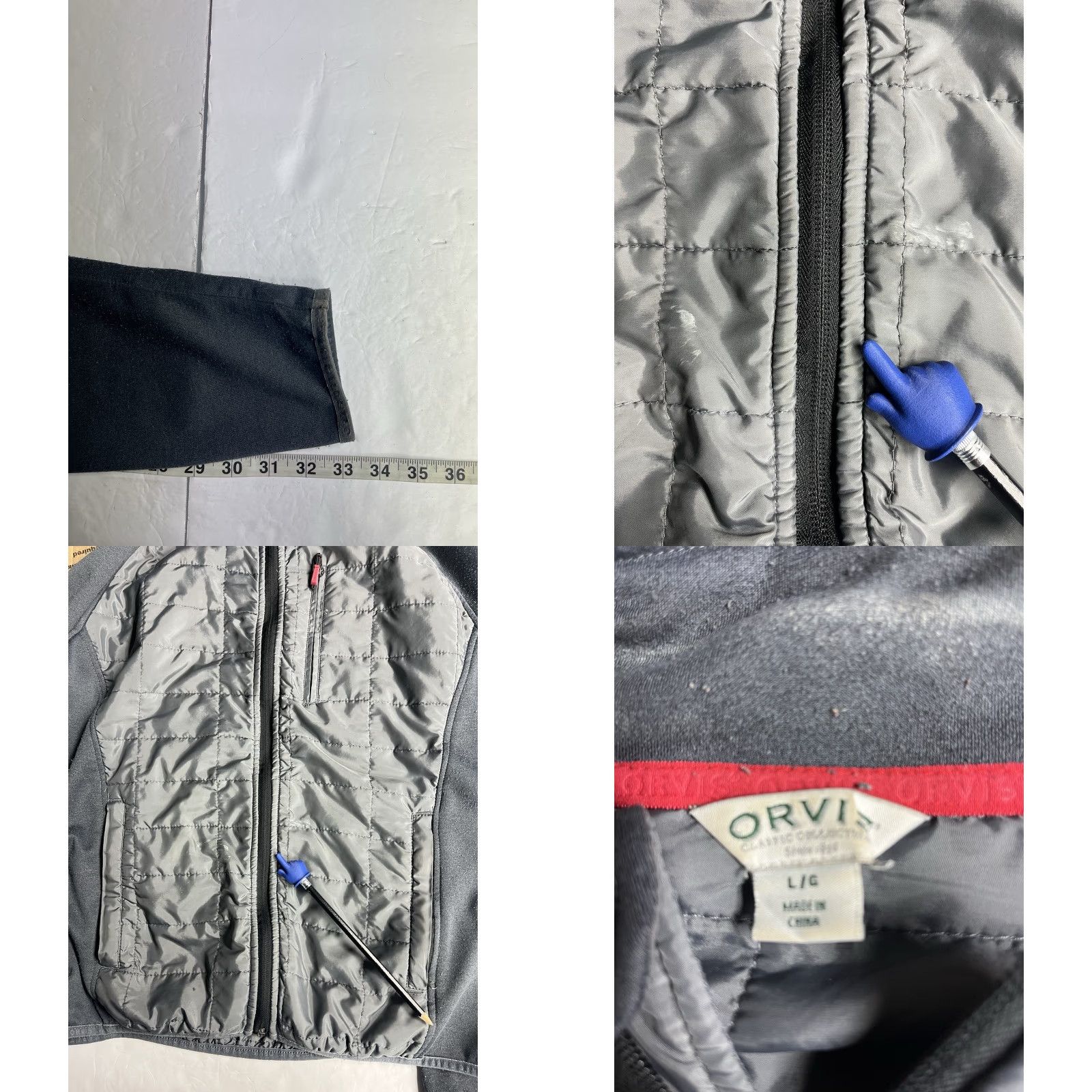 Orvis Orvis Jacket Gray Fleece Puffer Full Zip Pockets Outdoor Men's Large Size US L / EU 52-54 / 3 - 8 Thumbnail