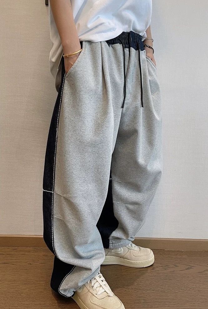 Japanese Brand × Vintage Avant garde colockblock contrast patchwork baggy pants Size US 32 / EU 48 - 3 Thumbnail