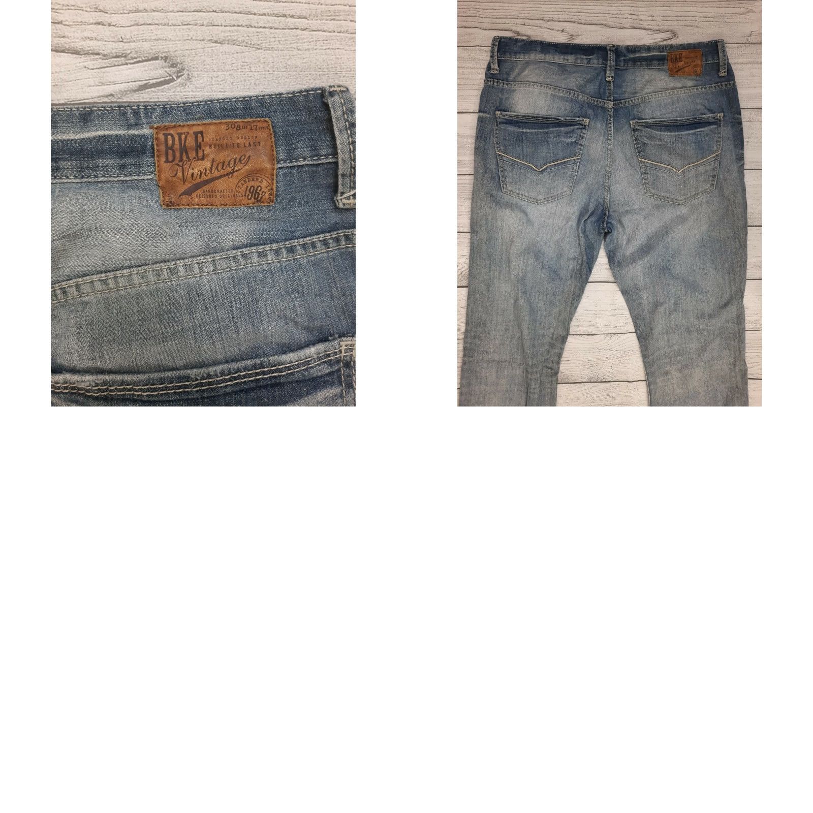 BKE VINTAGE BKE Welder Denim Jeans 36L 36x33 M2M Distressed Mens Straight Cotton Elastane Blue 1967 Size US 36 / EU 52 - 8 Thumbnail