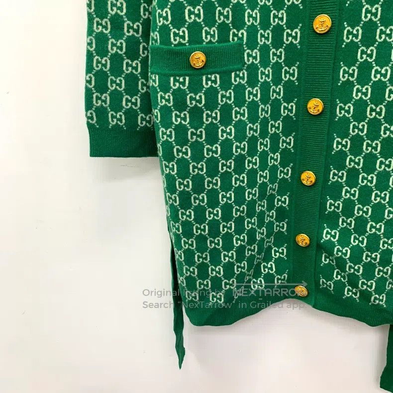 Gucci Gucci Green logo jacquad full-print wool single-breasted l Size XS / US 0-2 / IT 36-38 - 5 Thumbnail