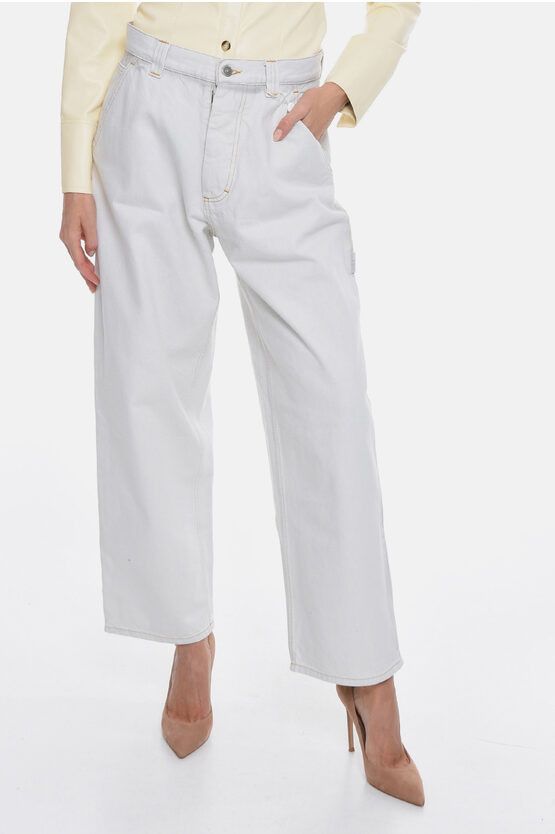 image of Maison Margiela Mm1 Multipocket Baggy Denims 25Cm in White, Women's