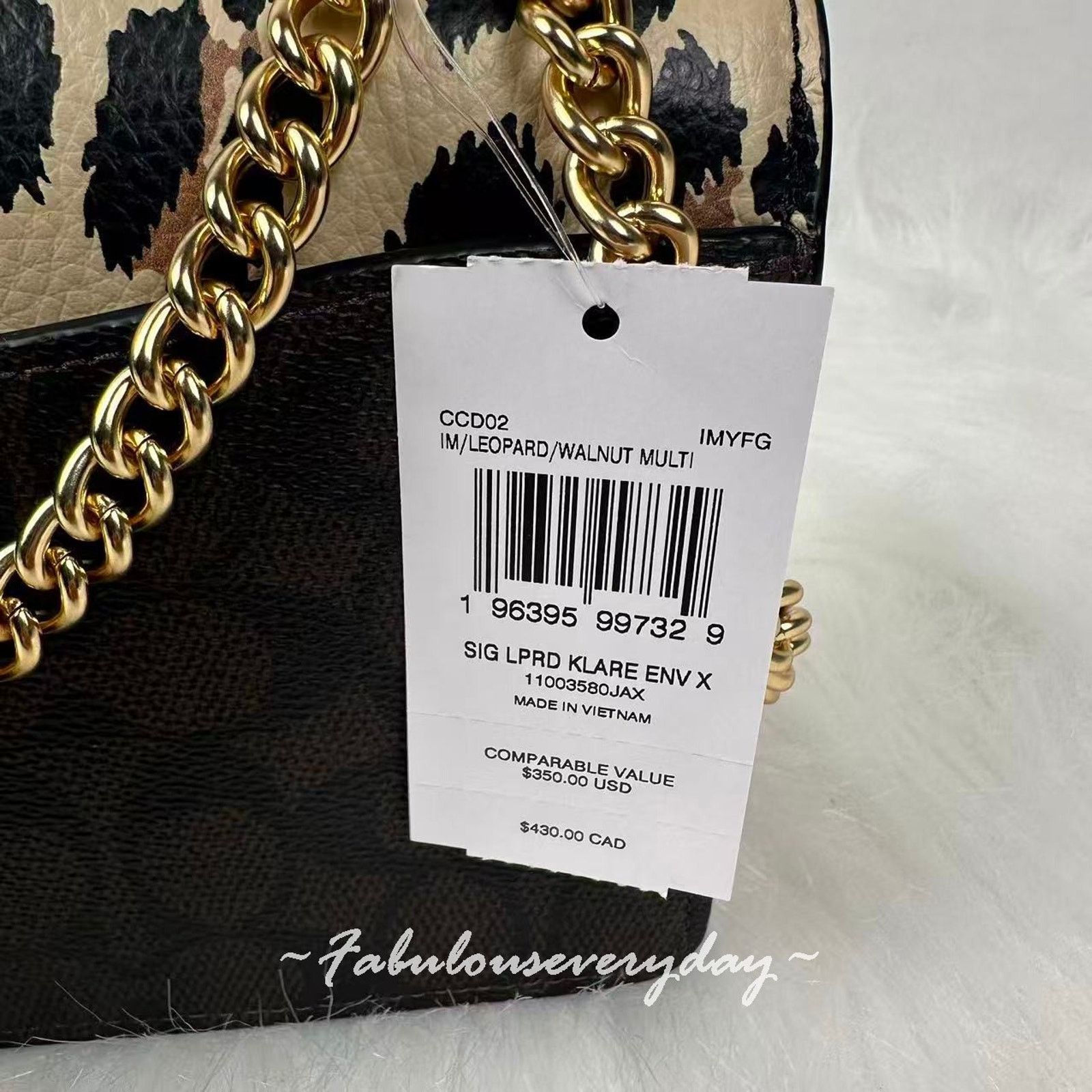 Coach Coach Klare Envelope Crossbody Sig Canvas Leopard Print Size ONE SIZE - 4 Thumbnail