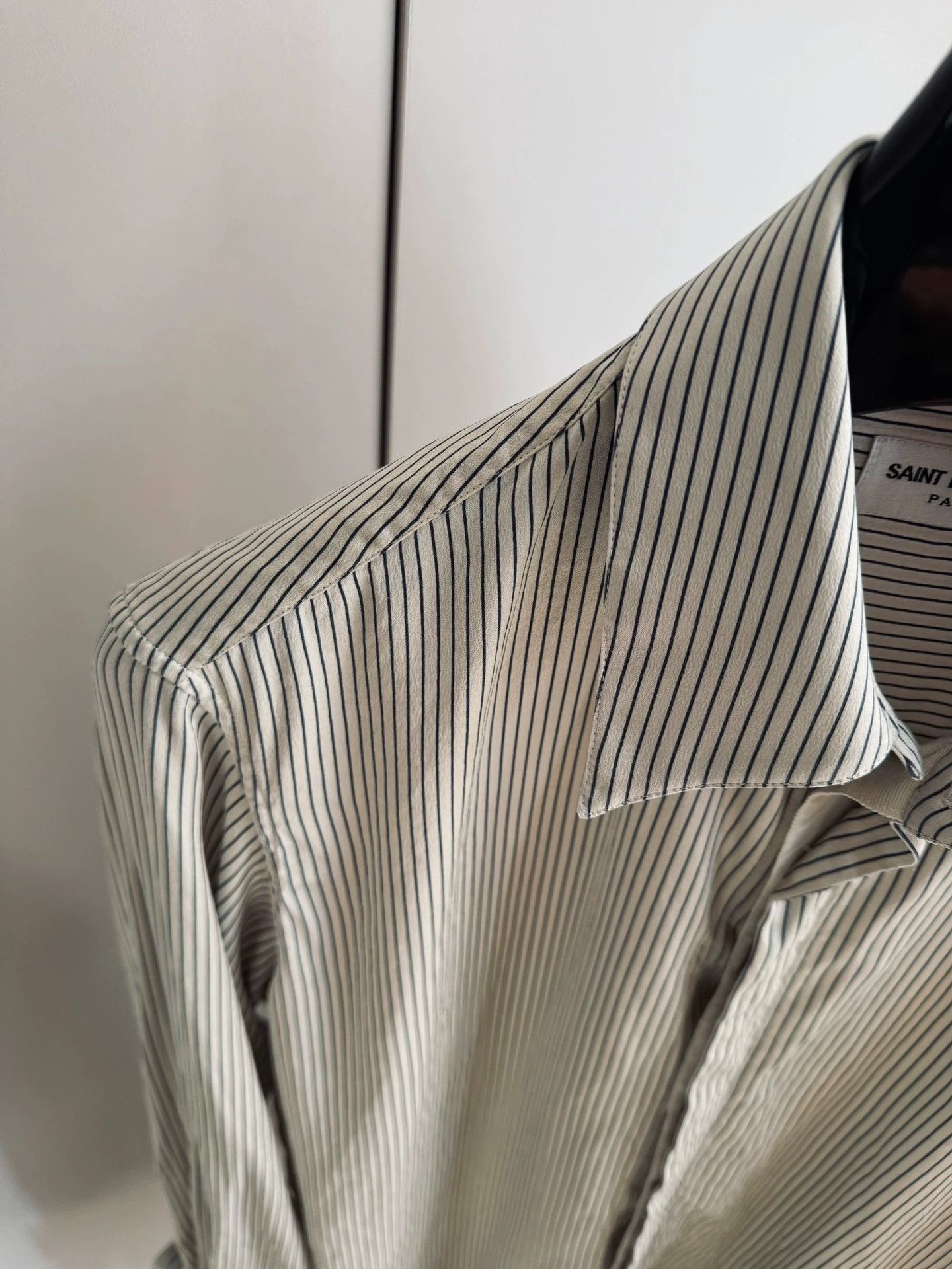 Saint Laurent Paris SAINT LAURENT 24SS Silk Striped Oversized Shirt F40 Unisex Size M / US 6-8 / IT 42-44 - 4 Thumbnail