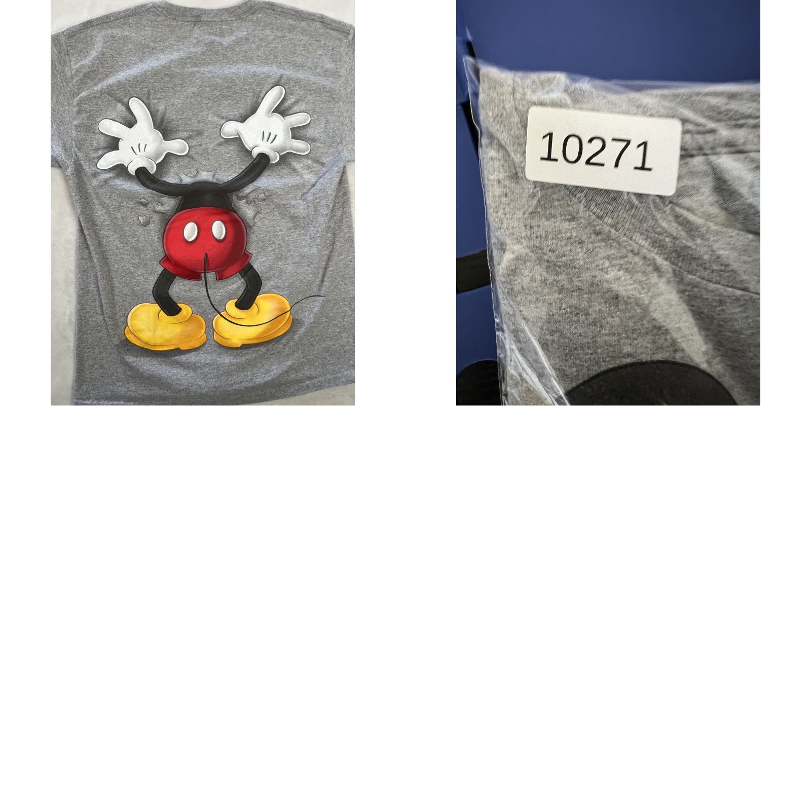 Disney Walt Disney World T-Shirt Mens Large Gray Mickey Mouse Peek A Boo Size US L / EU 52-54 / 3 - 8 Thumbnail
