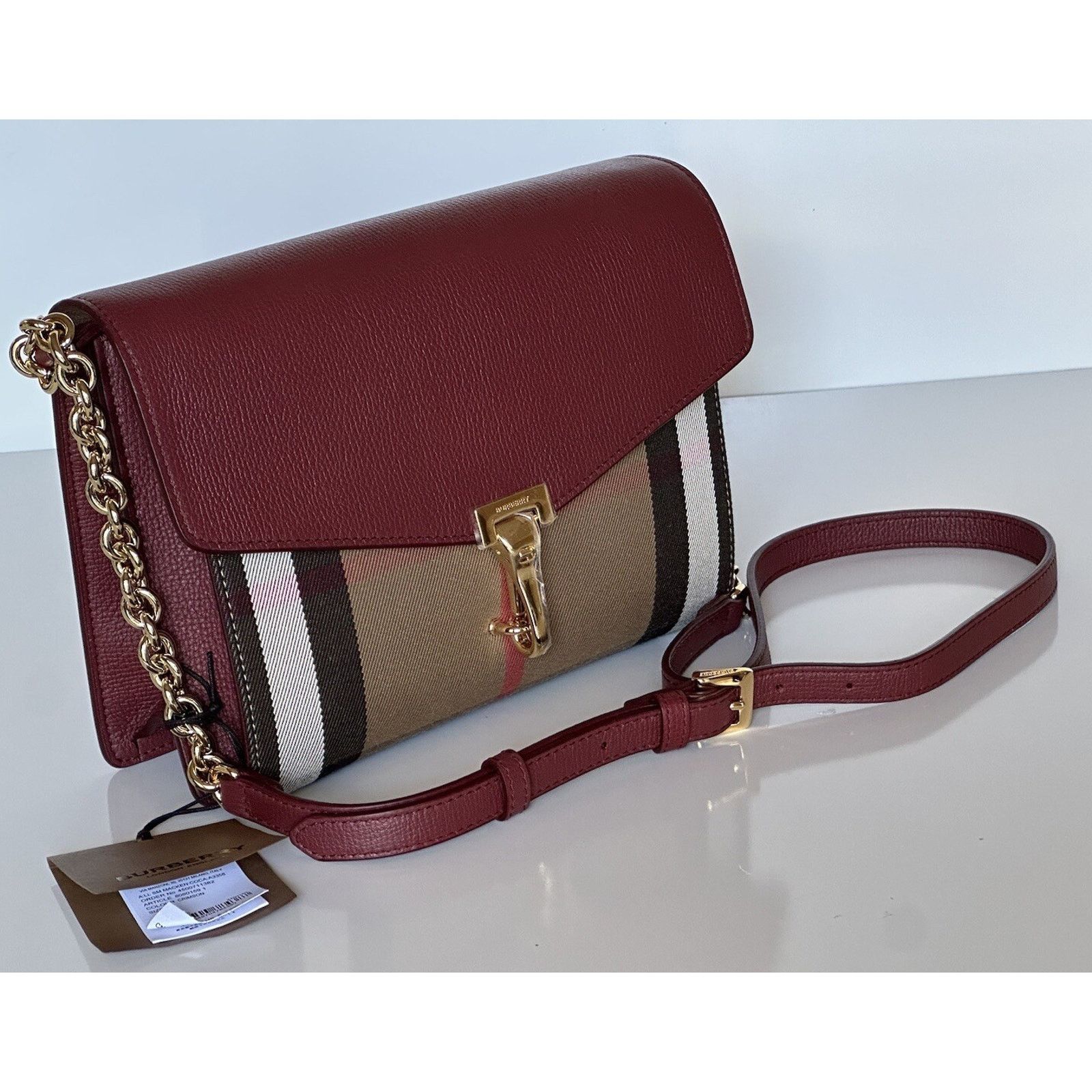 Burberry Small Macken House Check Leather Bag 8080159