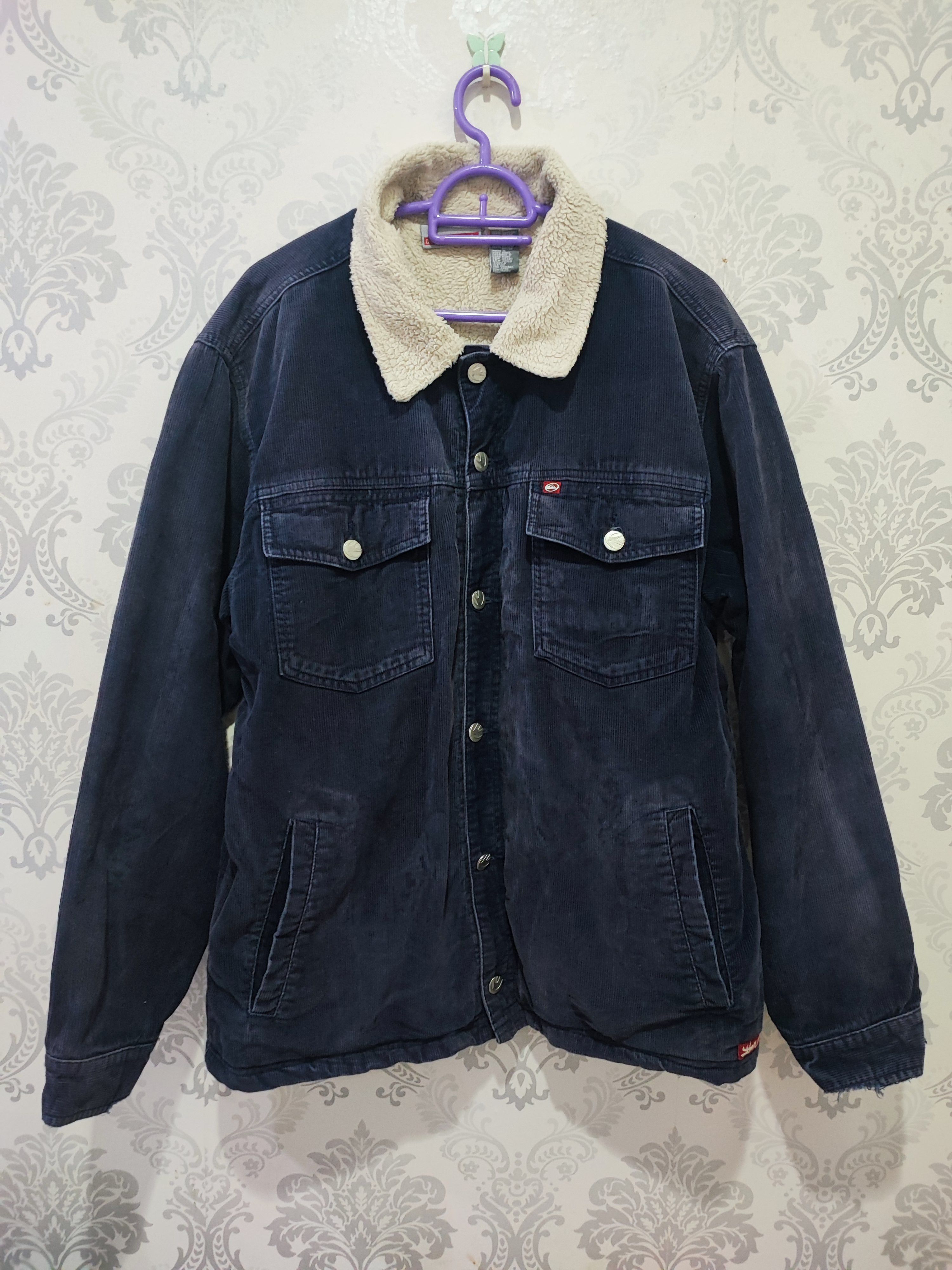 Quiksilver Rare!! Vintage Quiksilver Sherpa Corduroy Trucker Jacket Size US M / EU 48-50 / 2 - 1 Thumbnail