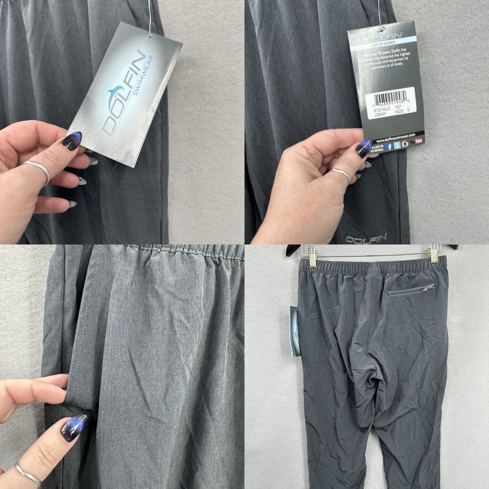 Vintage Dolfin Jogger Pants Mens Small Gray Lightweight Athletic Activewear Hiking Size US 29 - 8 Thumbnail
