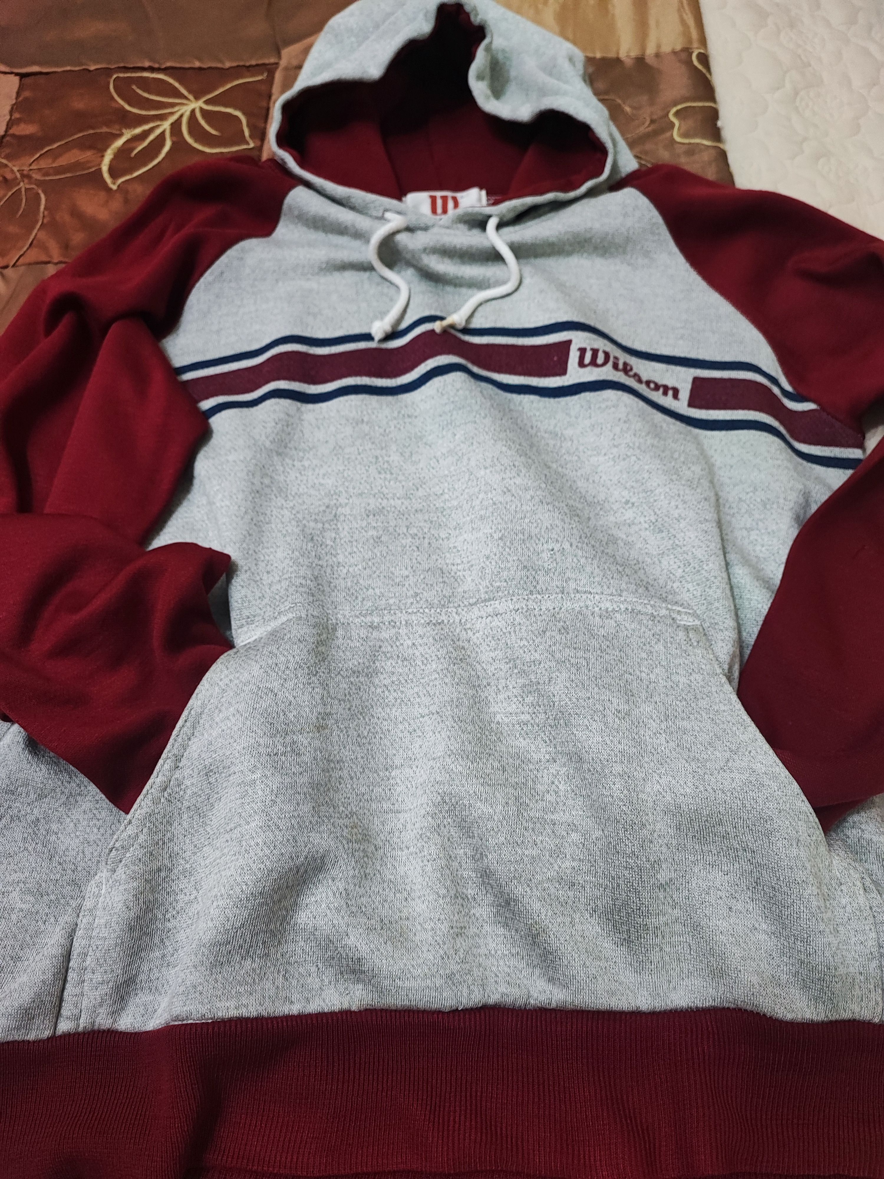 Vintage Rare! Vintage 80's Wilson Two Tone Raglan Hoodie Size US M / EU 48-50 / 2 - 7 Thumbnail