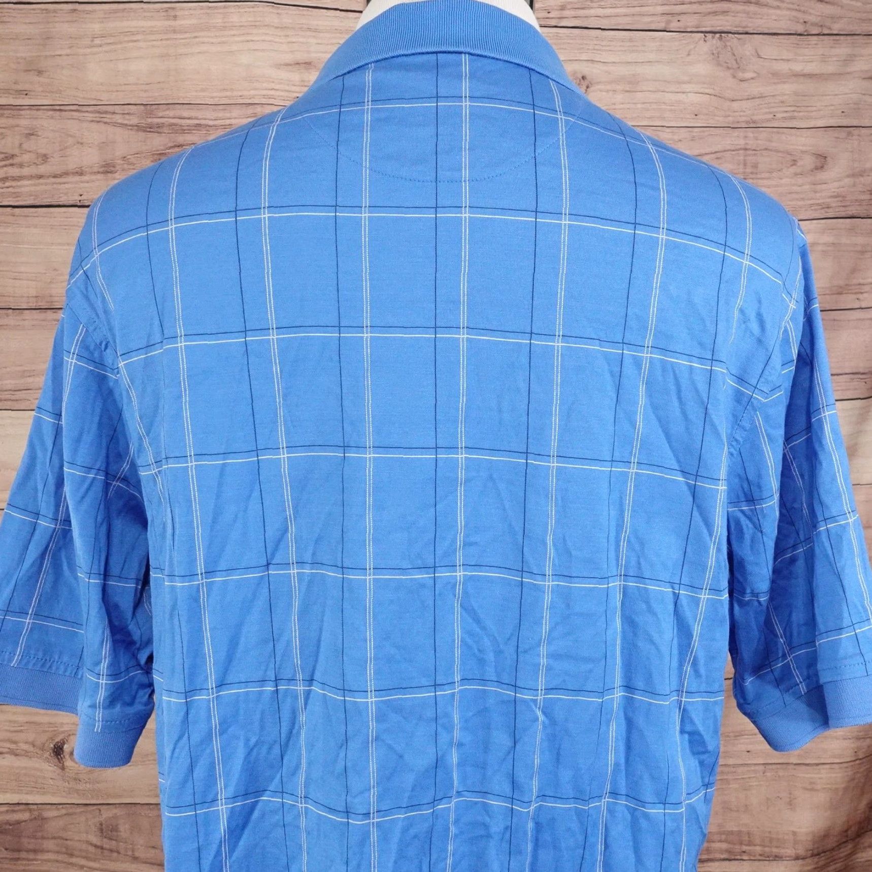 Jos. A. Bank JOS. A. BANK Leadbetter Golf Polo Shirt Men’s Large Blue Windowpane 100% Cotton Short Sleeve Size US L / EU 52-54 / 3 - 5 Thumbnail