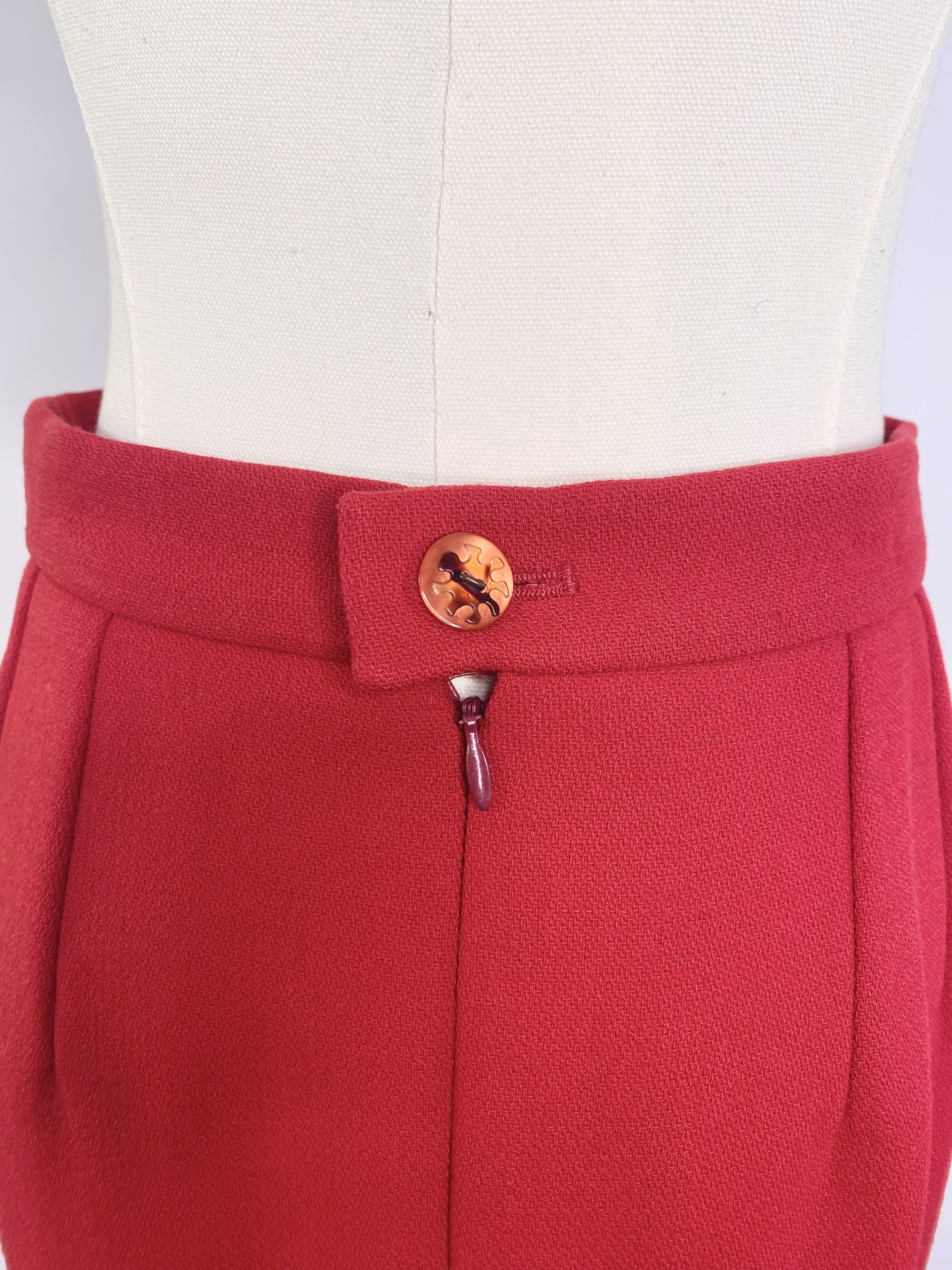 Chloe Vintage Archival Chloe - Red 2-Piece Skirt Designer Suit Size ONE SIZE - 8 Thumbnail