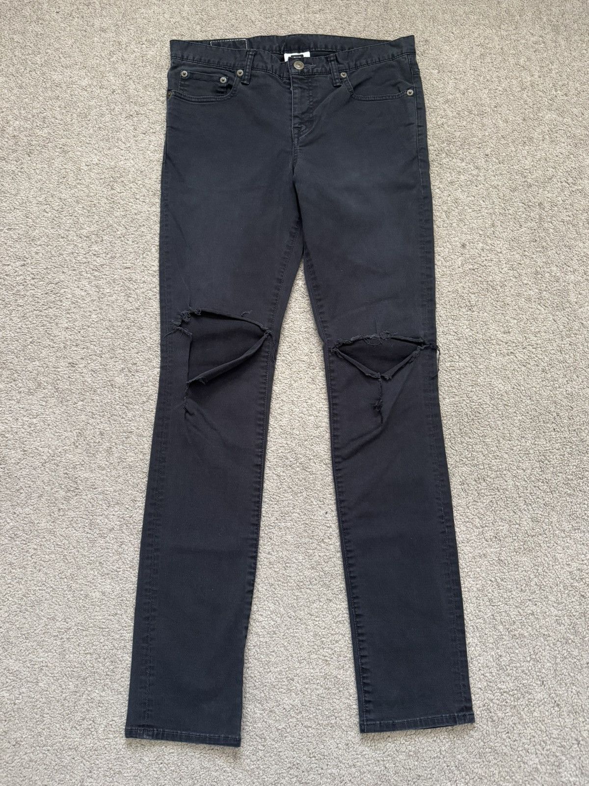 Swagger Swagger Knee Slit Skinny Black Denim Jeans Size US 28 / EU 44 - 1 Thumbnail