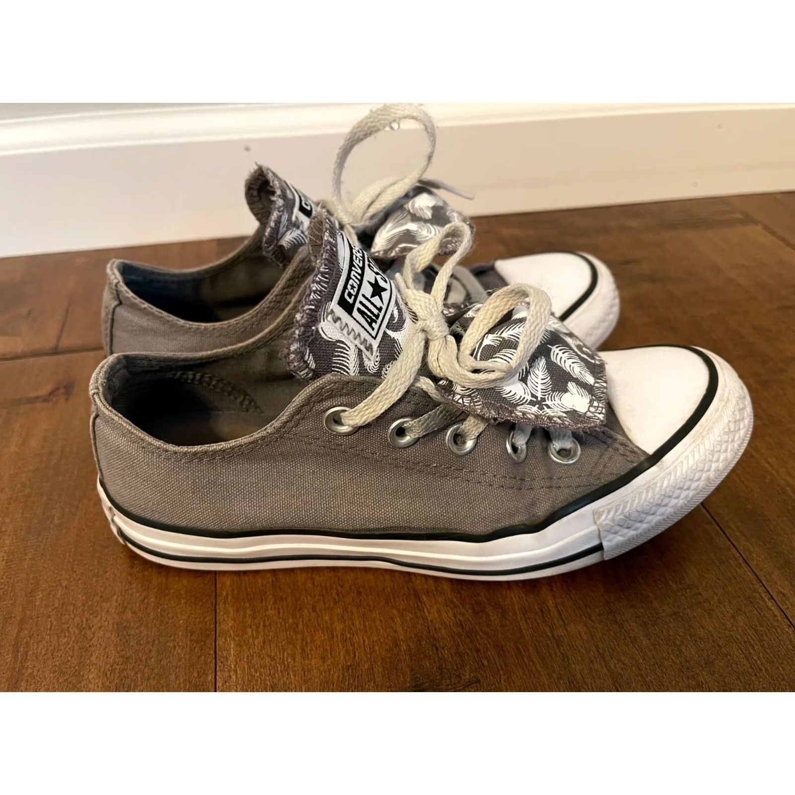Converse Converse All Star Chuck 546422F Gray Ox Double Tongue Fern Leaf Women’s 5 Sneaker Size US 5 / IT 35 - 5 Thumbnail