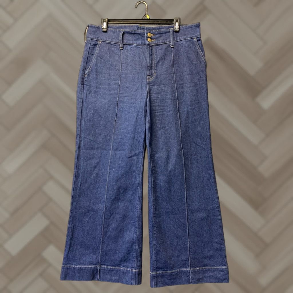 J.Crew J.Crew Jeans Women Wide-Leg 33 Regular Inseam 32 Blue Denim Cotton Button Stacked Buttons N/A Size 24" / US 00 / IT 34 - 1 Thumbnail