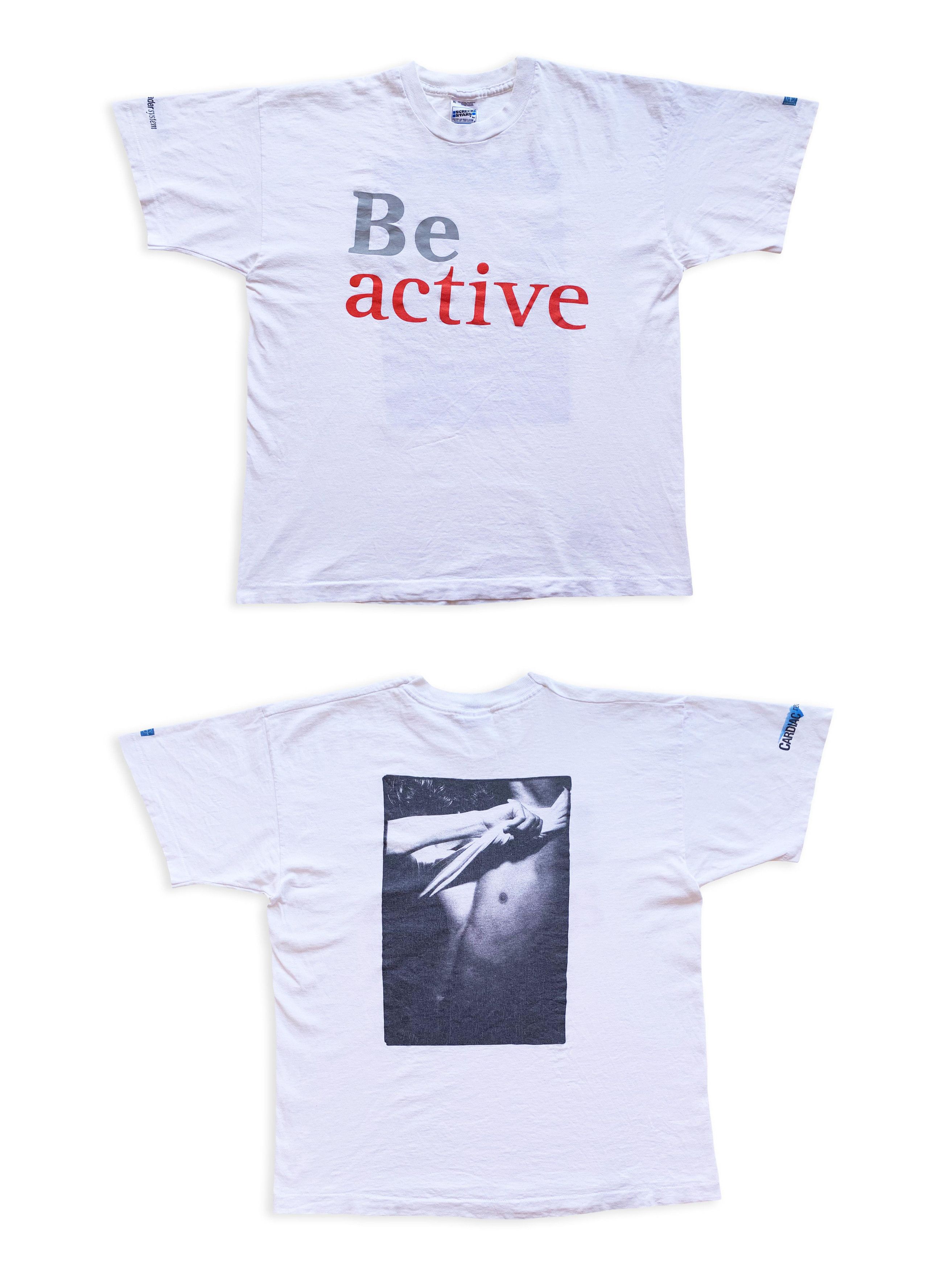 Fruit Of The Loom Vintage 90s BE ACTIVE t shirt Cardiac Single stitch Oversize Size US XL / EU 56 / 4 - 1 Thumbnail
