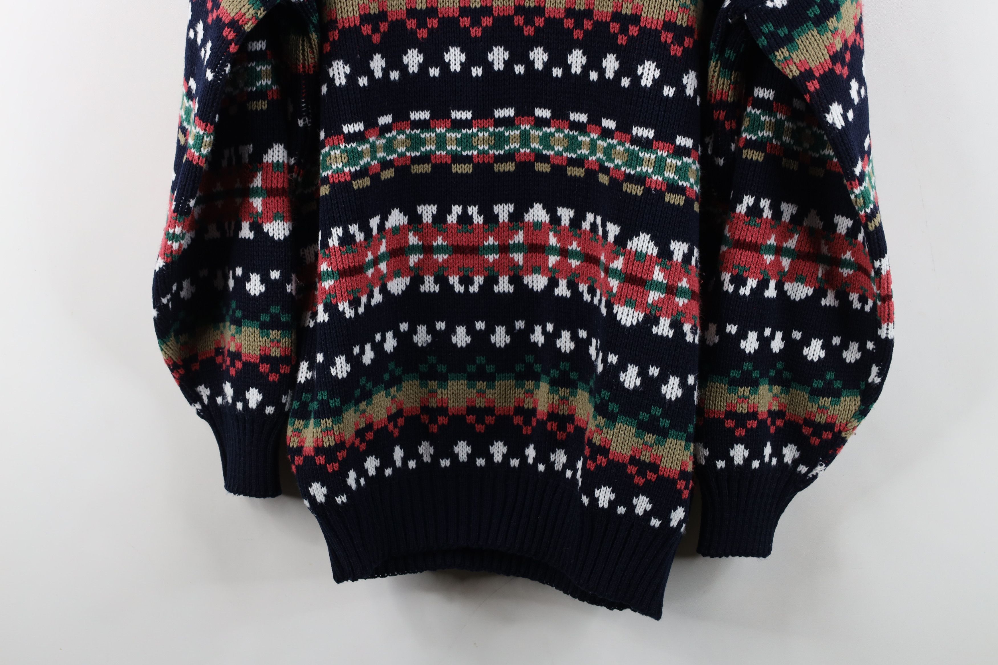 Vintage Vintage 90s Streetwear Fair Isle Knit Mock Neck Sweater USA Size L / US 10 / IT 46 - 9 Thumbnail