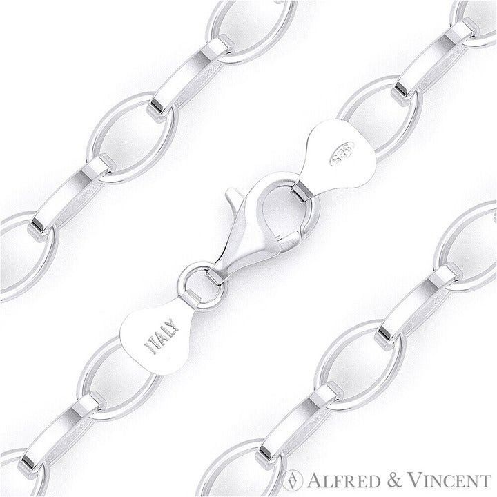 Other 8mm Romy Link Oval Cable Italian Chain Bracelet 7" Size ONE SIZE - 1 Thumbnail