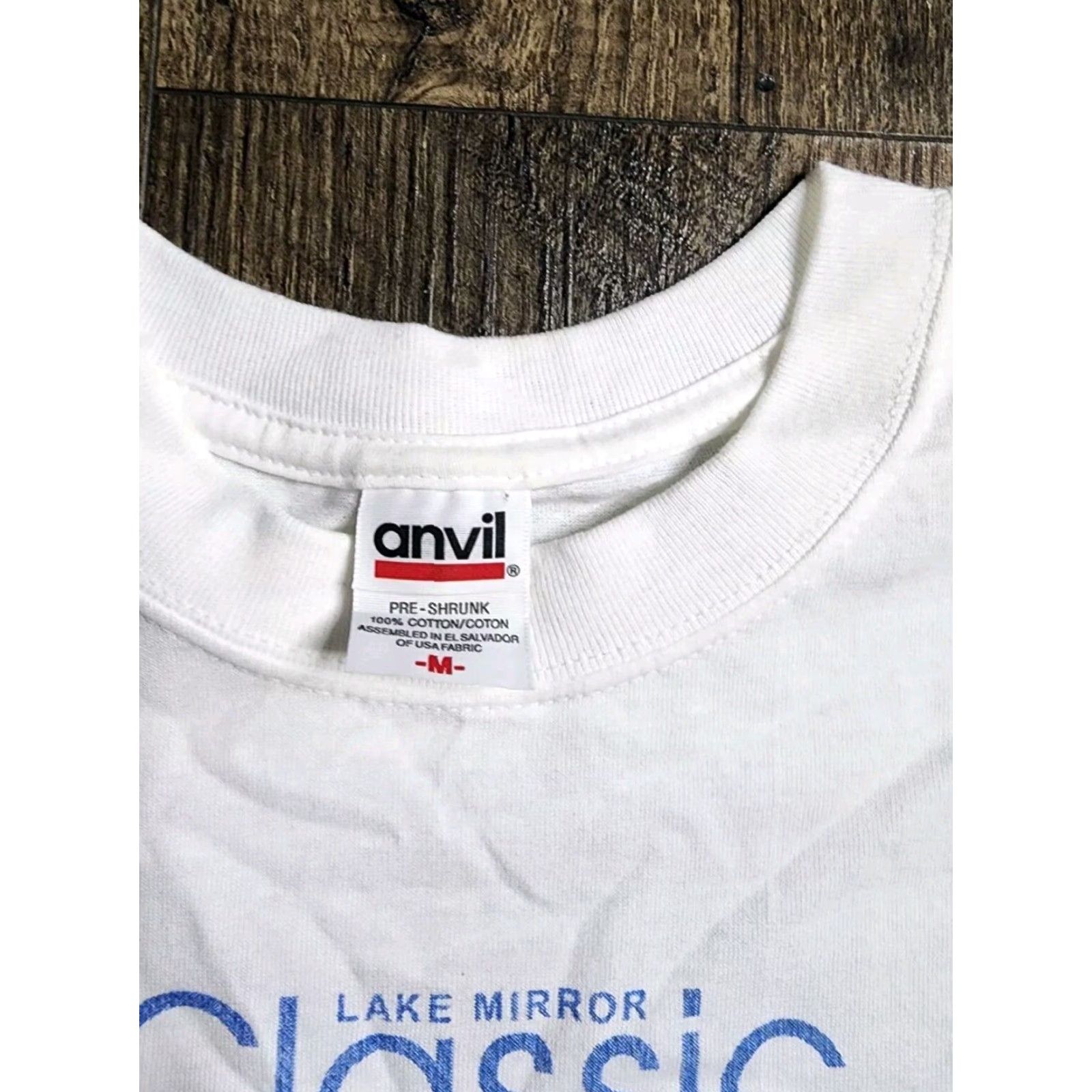 Anvil VINTAGE Anvil 90s Lake Mirror Auto Festival Classic T-Shirt Men’s M White Double Sided Size US M / EU 48-50 / 2 - 4 Thumbnail