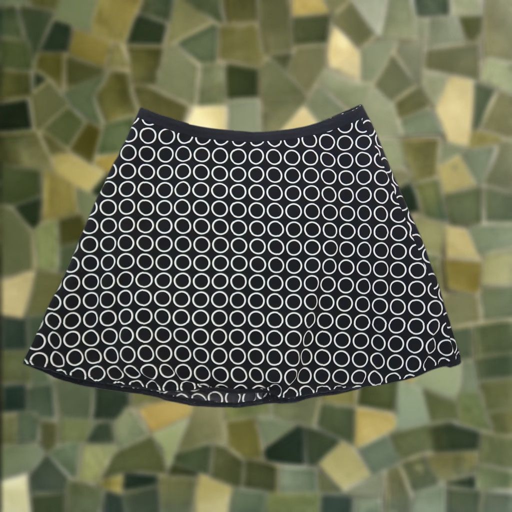 Vintage VINTAGE The Limited Skirt Circle Dot Print Mini Skater Short 6 Black Womens Polka Dot Zip Back 2014 Size 28" / US 6 / IT 42 - 1 Thumbnail
