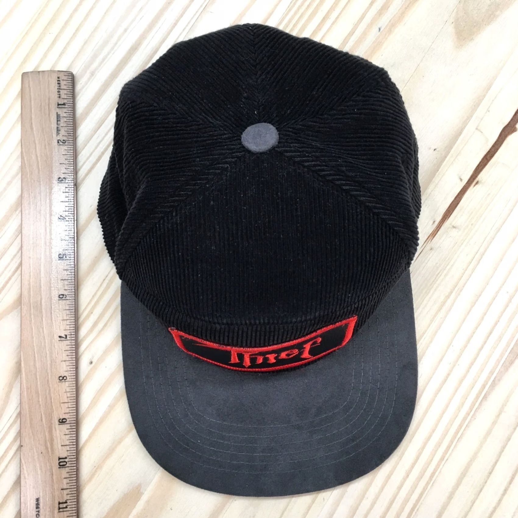 Vintage Pit Bull Thief Corduroy Snapback Cap Hat Mens OS Black Flat Brim Adjustable Size ONE SIZE - 3 Thumbnail