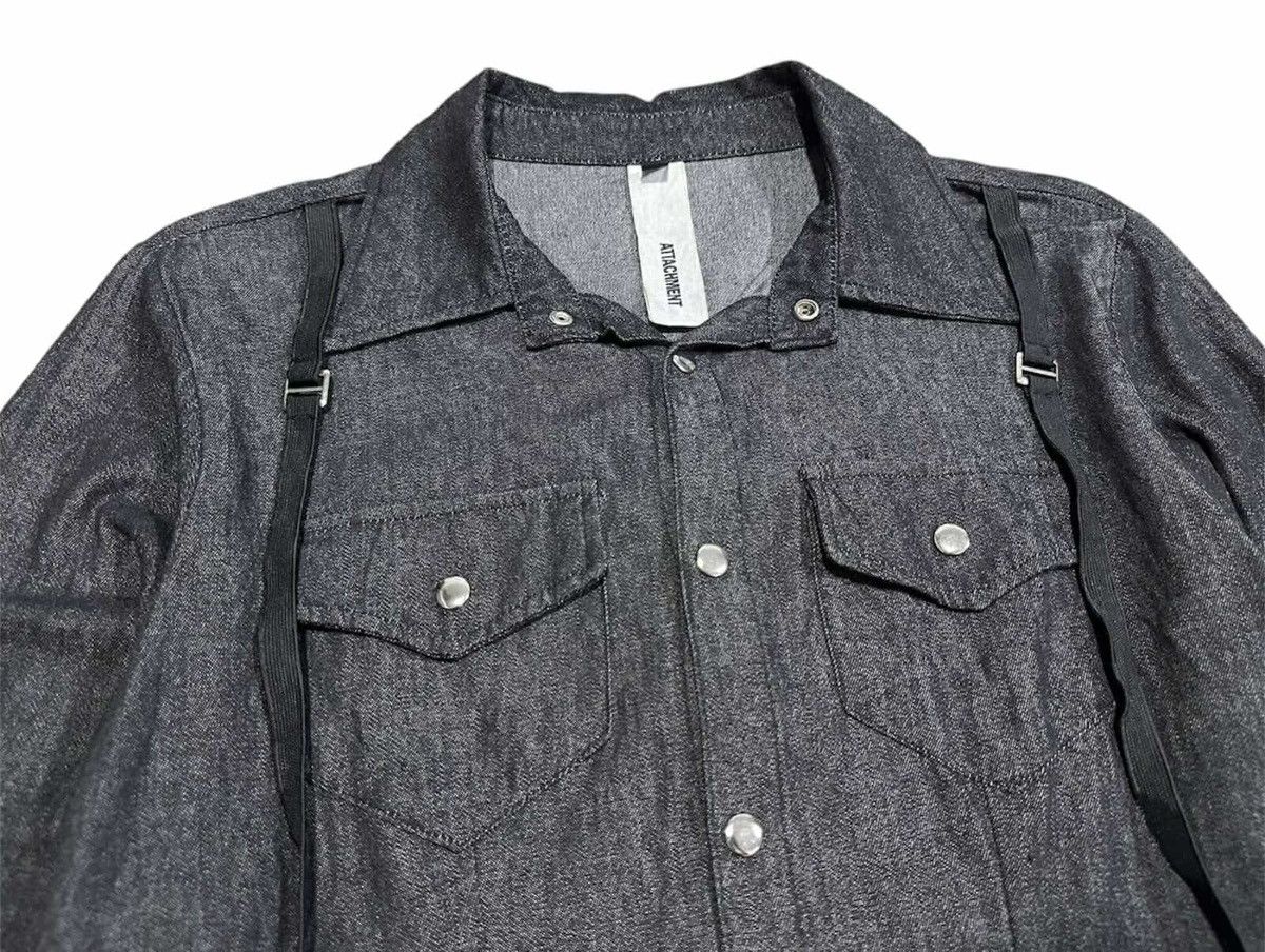 Attachment × If Six Was Nine × Japanese Brand 🔥Rare Y2K Attachment Black Denim 3/4 Suspender Bondage Shirt Size US L / EU 52-54 / 3 - 5 Thumbnail