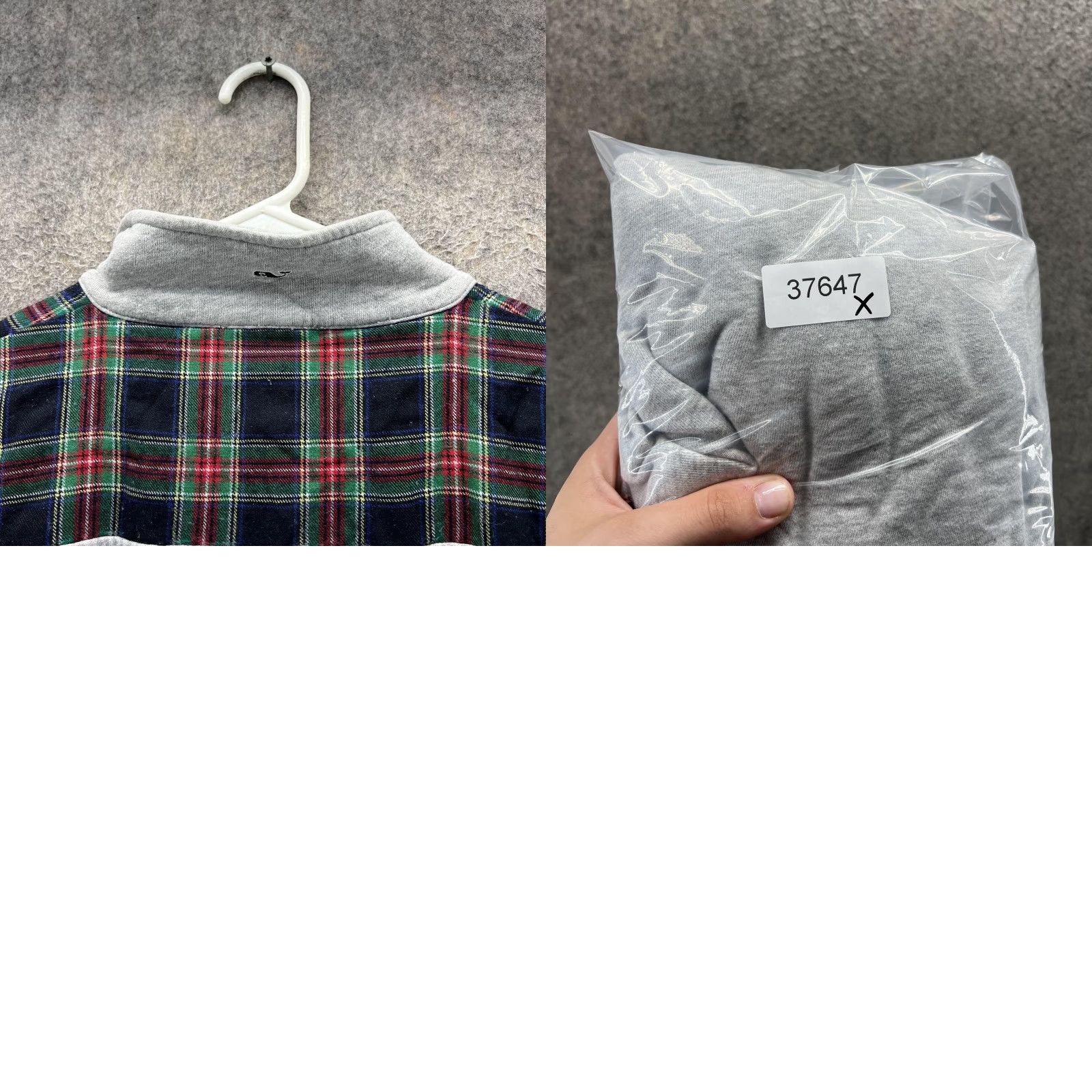 Vineyard Vines Vineyard Vines Shirt Mens Medium Gray Plaid Quarter Zip Pullover Shep Fleece Wool 1/4 Zip Pocket Logo Size US M / EU 48-50 / 2 - 9 Thumbnail