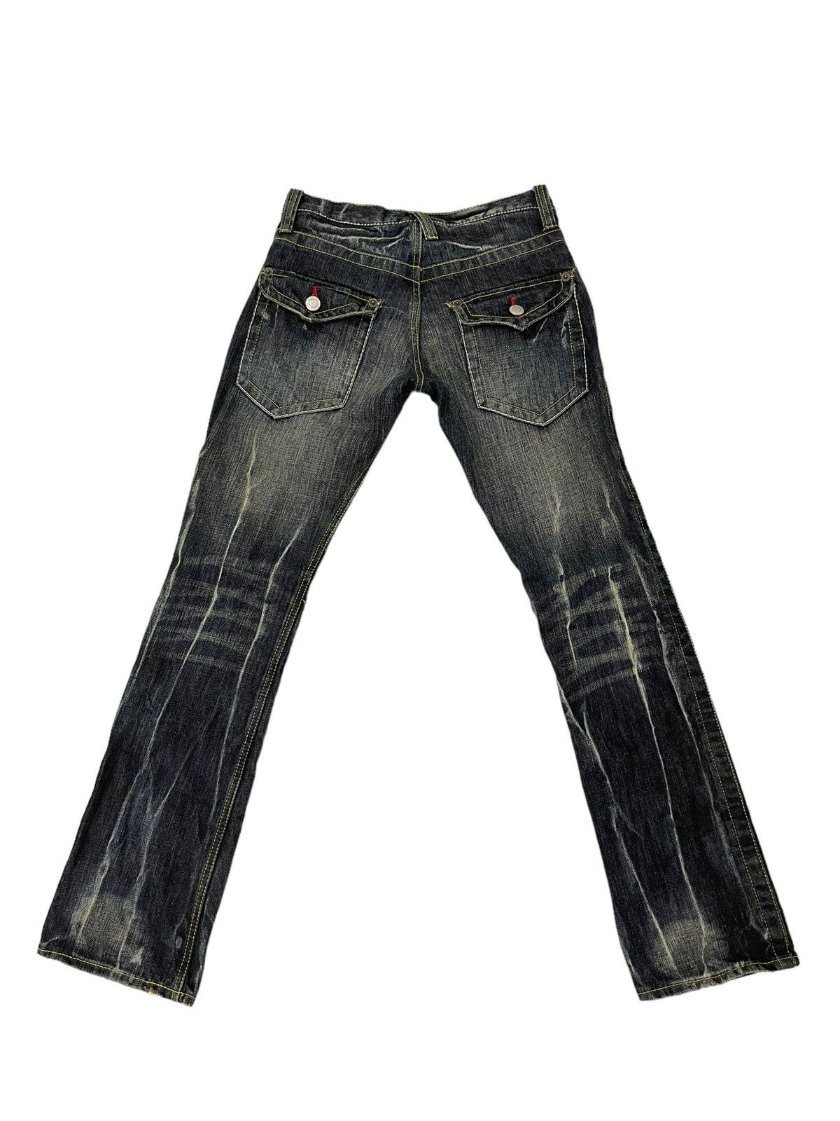 Japanese Brand Flare Jeans Three Stones Distress Low Rise Boot Cut 7🟦0 Size US 30 / EU 46 - 11 Thumbnail