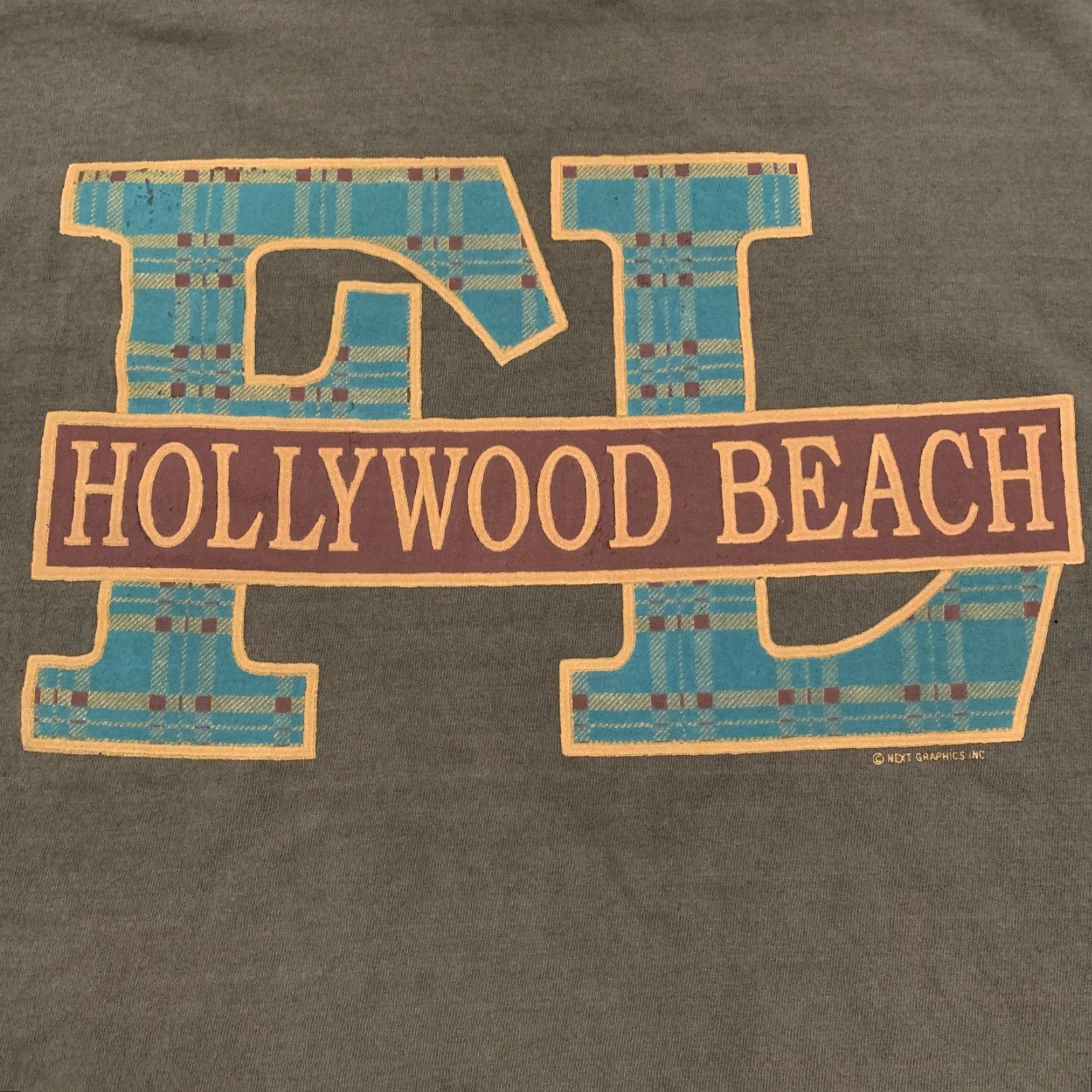 Vintage VINTAGE 80s Hollywood Beach Florida T-Shirt Adult XL Green Single Stitch USA Embroidered College Ware 80s Men Shirts Size US XL / EU 56 / 4 - 2 Thumbnail