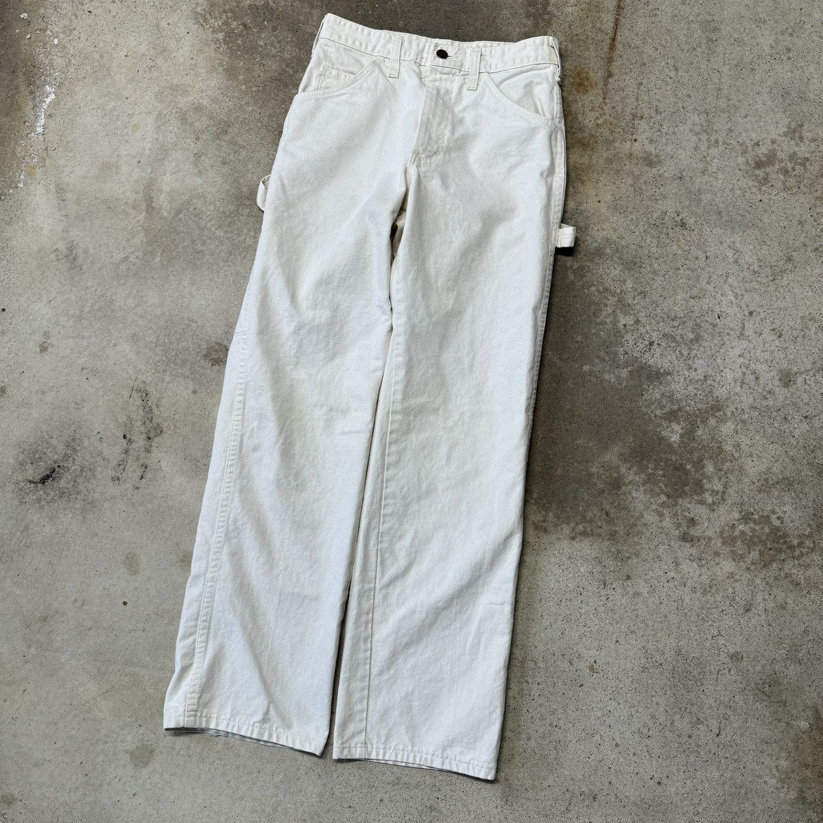 Vintage VINTAGE 80s DICKIES WHITE PAINTER CANVAS CARPENTER PANTS Size US 26 / EU 42 - 3 Thumbnail