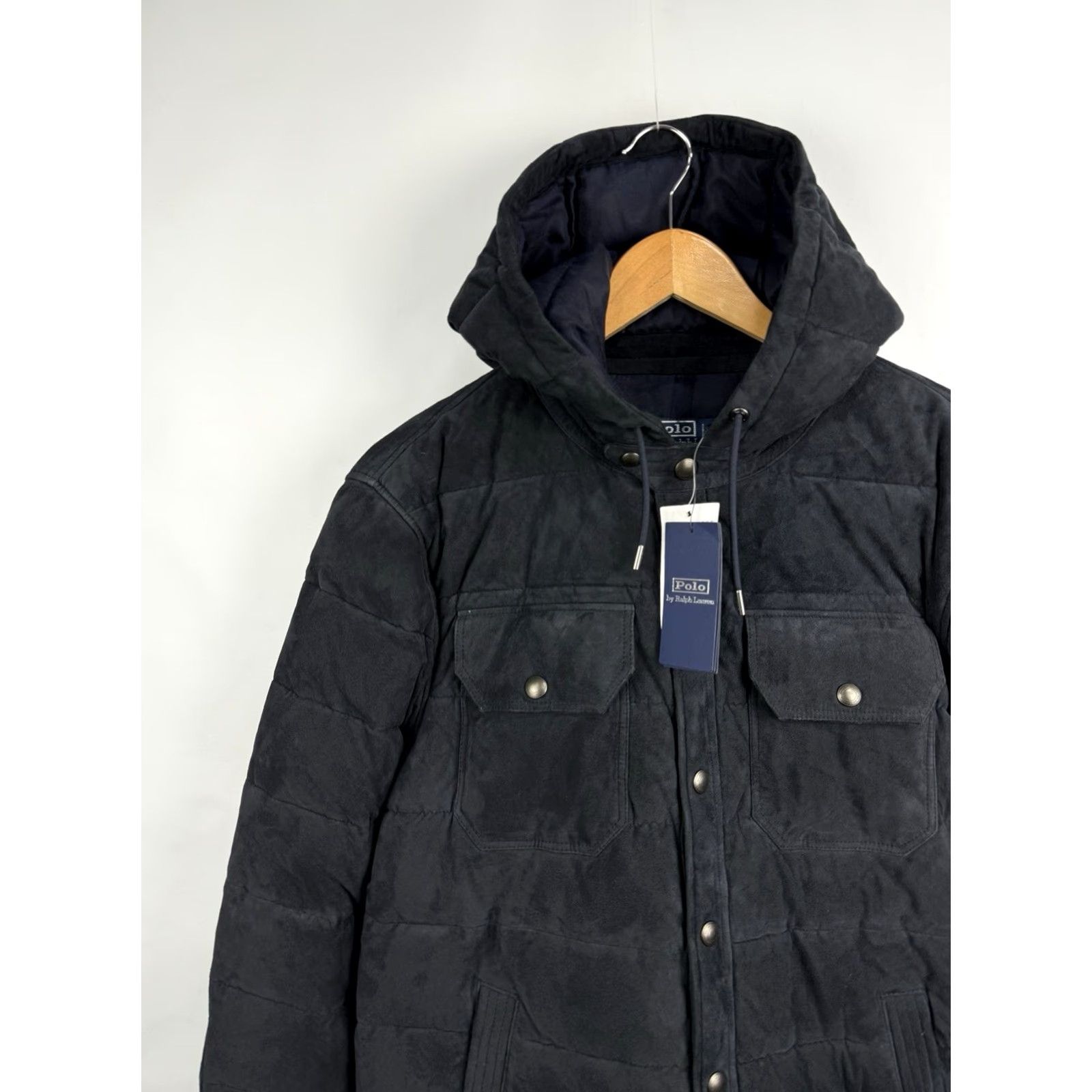 Ralph Lauren Ralph Lauren Polo Quilted Suede Hooded Jacket S Dark Blue Mens Quilted Hooded Jacket Size US S / EU 44-46 / 1 - 7 Thumbnail
