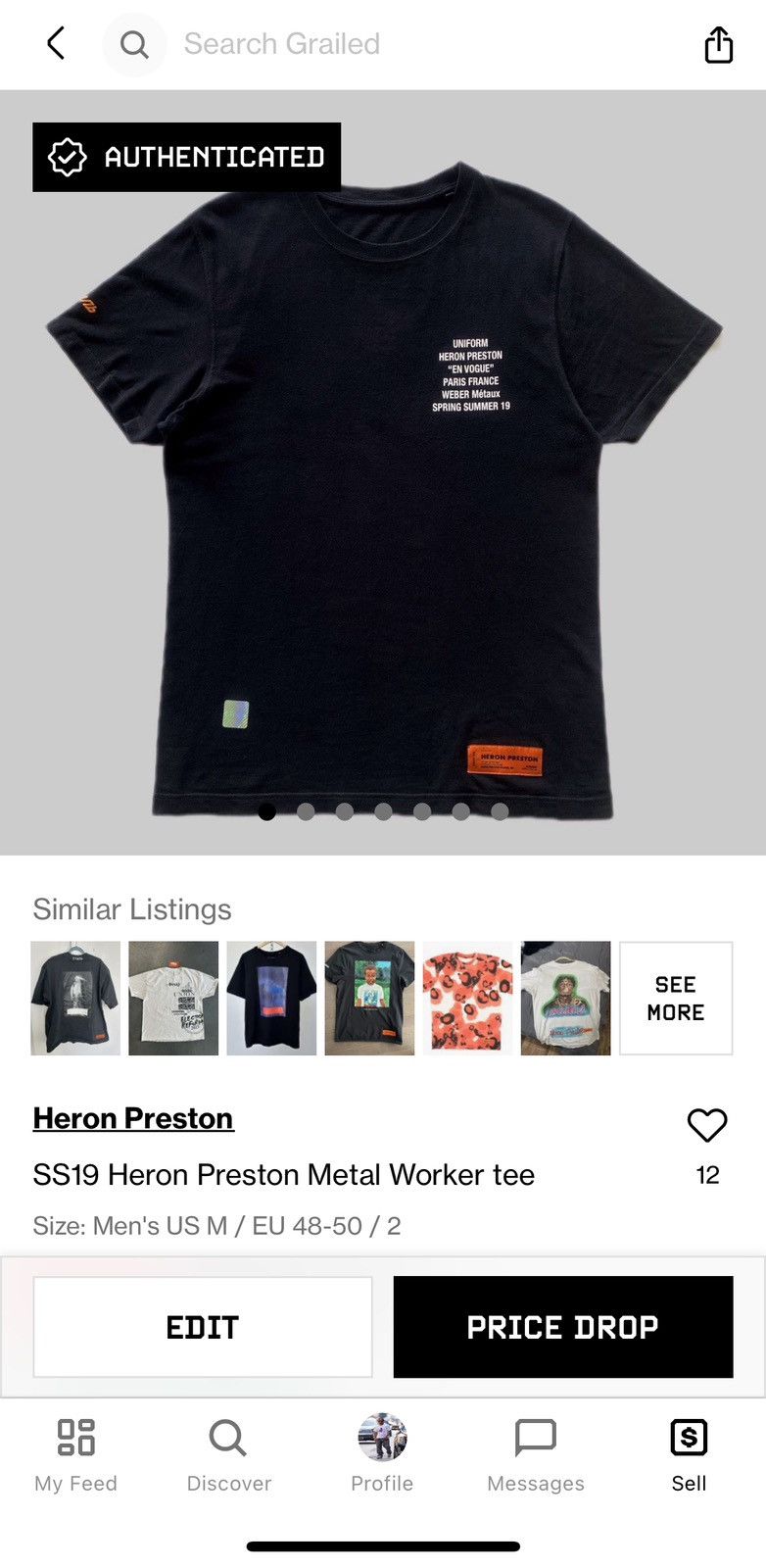 Heron Preston SS19 Heron Preston Metal Worker tee Size US M / EU 48-50 / 2 - 2 Thumbnail