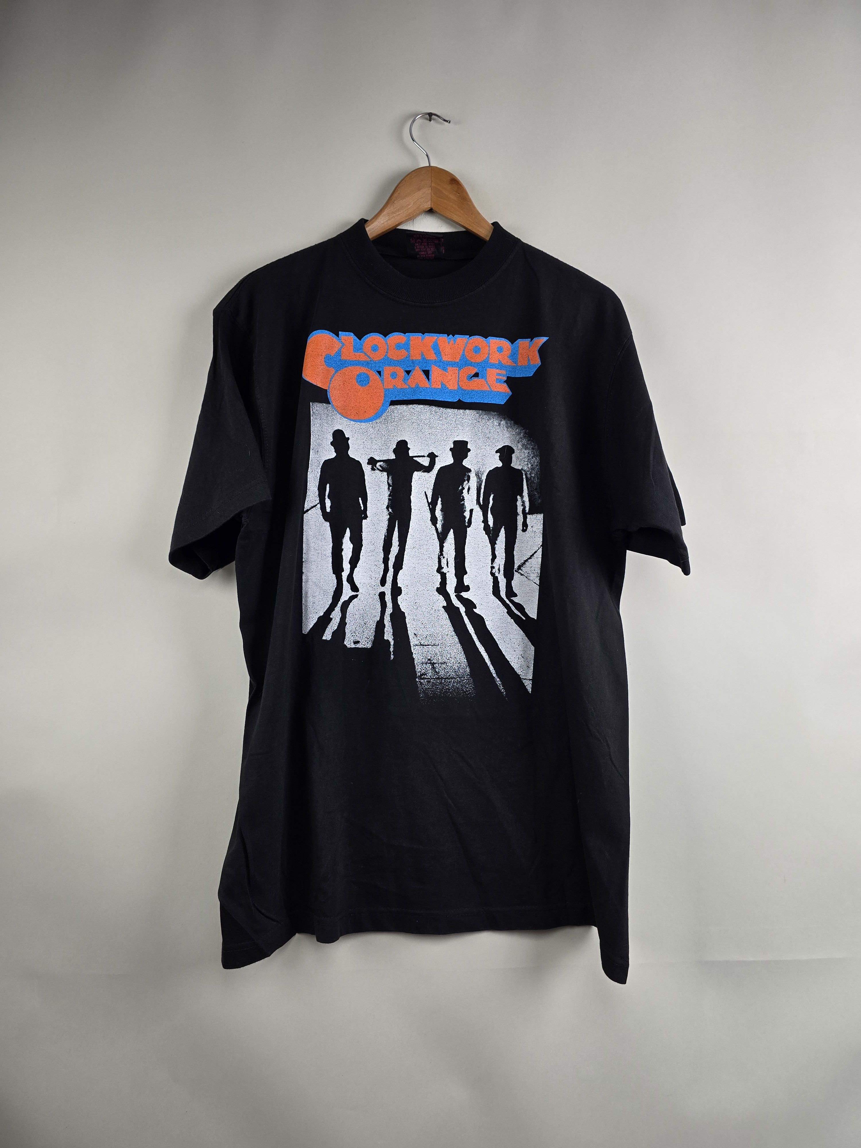 image of Band Tees x Movie 90's Stanley Kubrick Clockwork Orange Movie Tee 2Xl 23.5" 30" in Black, Men's