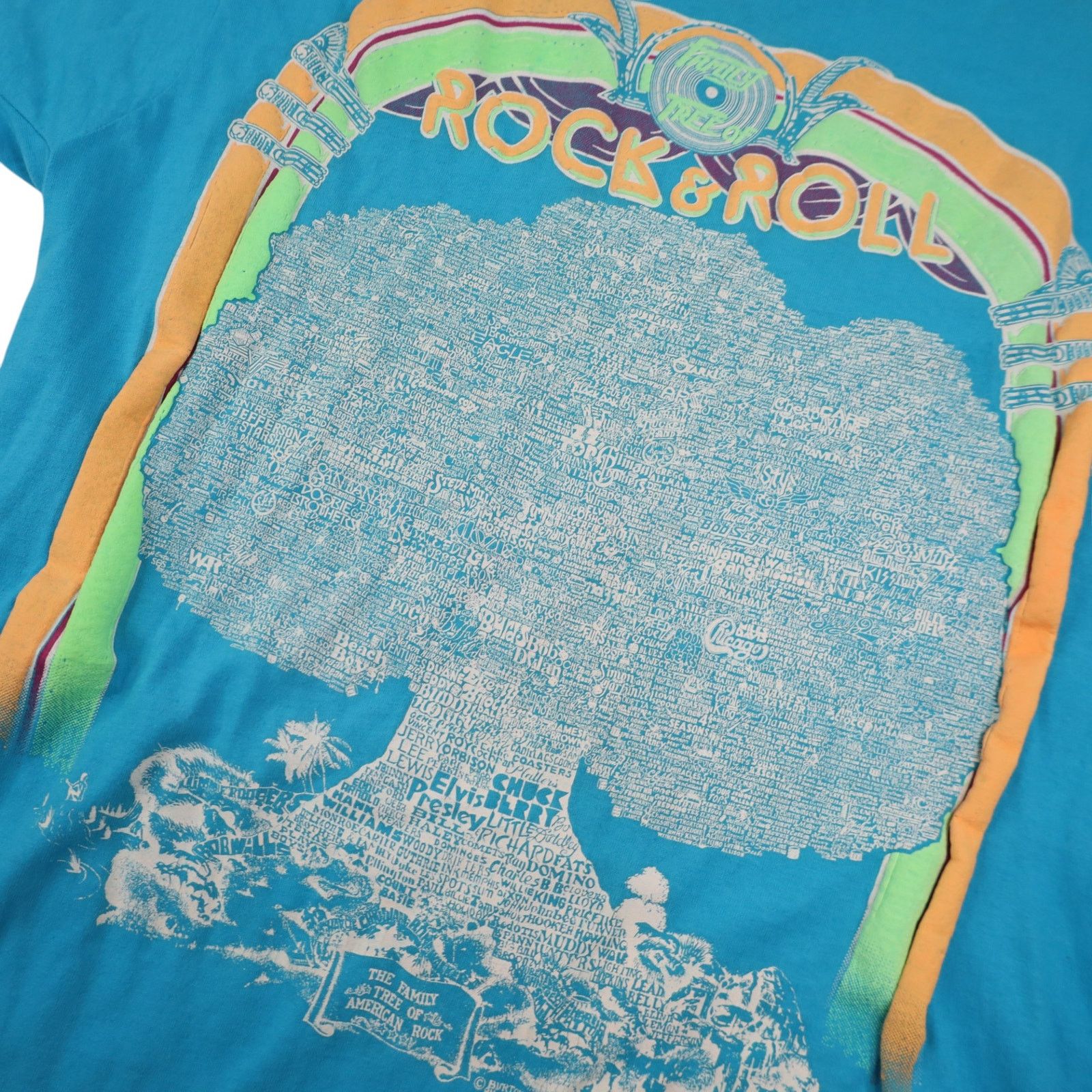 Band Tees × Vintage Vintage Rock & Roll Family Tree Graphic T Shirt Size US L / EU 52-54 / 3 - 4 Thumbnail