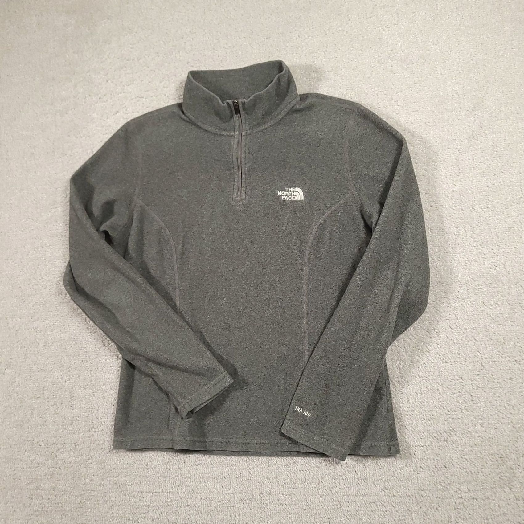 The North Face The North Face Sweater Womens M Gray TKA 100 Warm Fleece Quarter Zip Pullover Size XS / US 0-2 / IT 36-38 - 2 Thumbnail