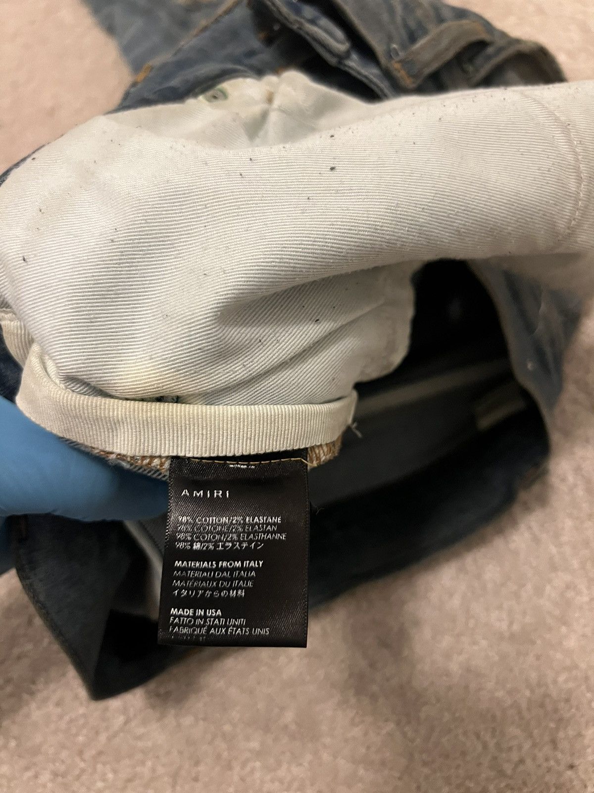 Amiri Amiri “Bird Art Crane Patch” Blue Denim Size US 33 - 13 Thumbnail