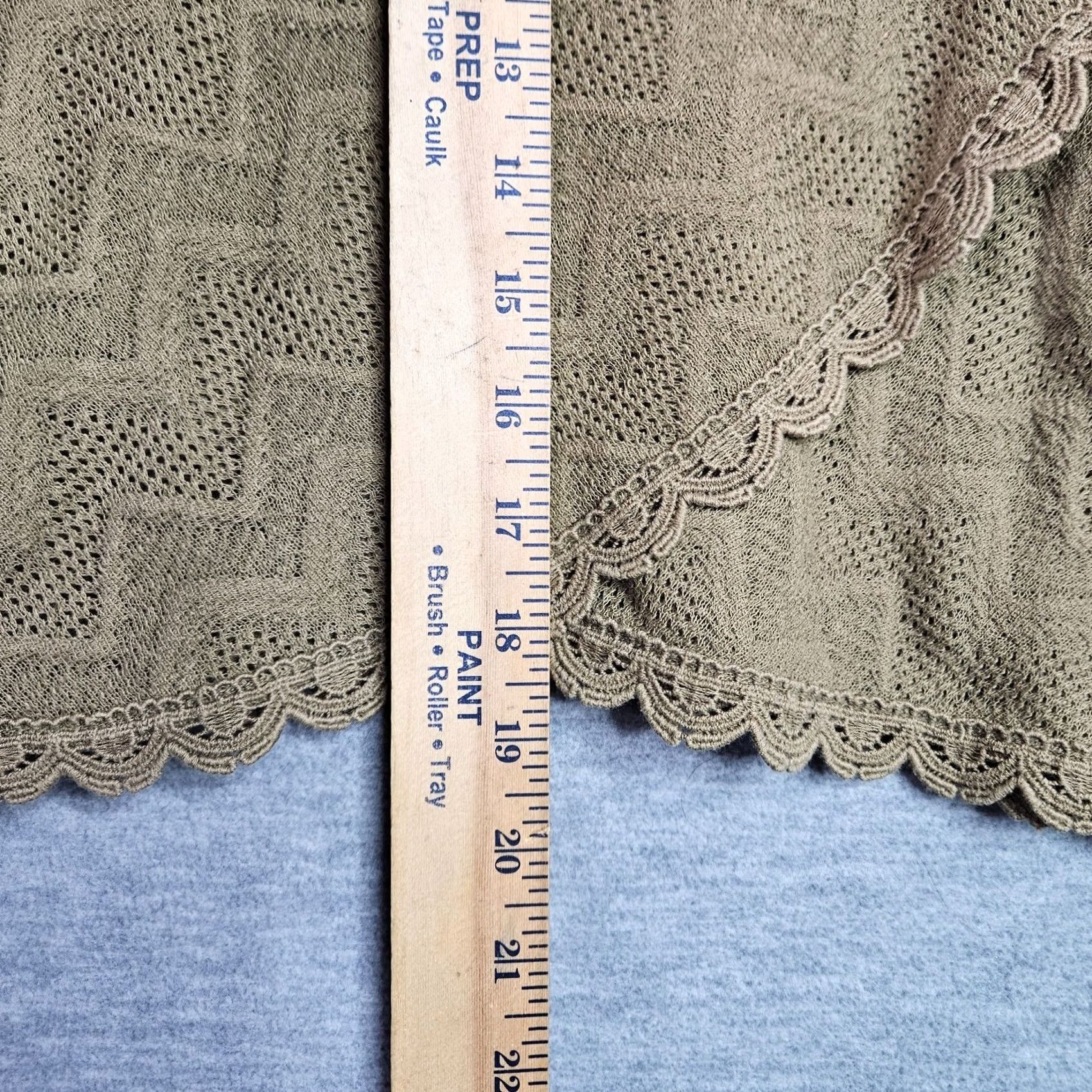 Free People Free People Women's Olive Green Crewneck Open Knit Long Sleeve Boho Top Sz S Size S / US 4 / IT 40 - 7 Thumbnail