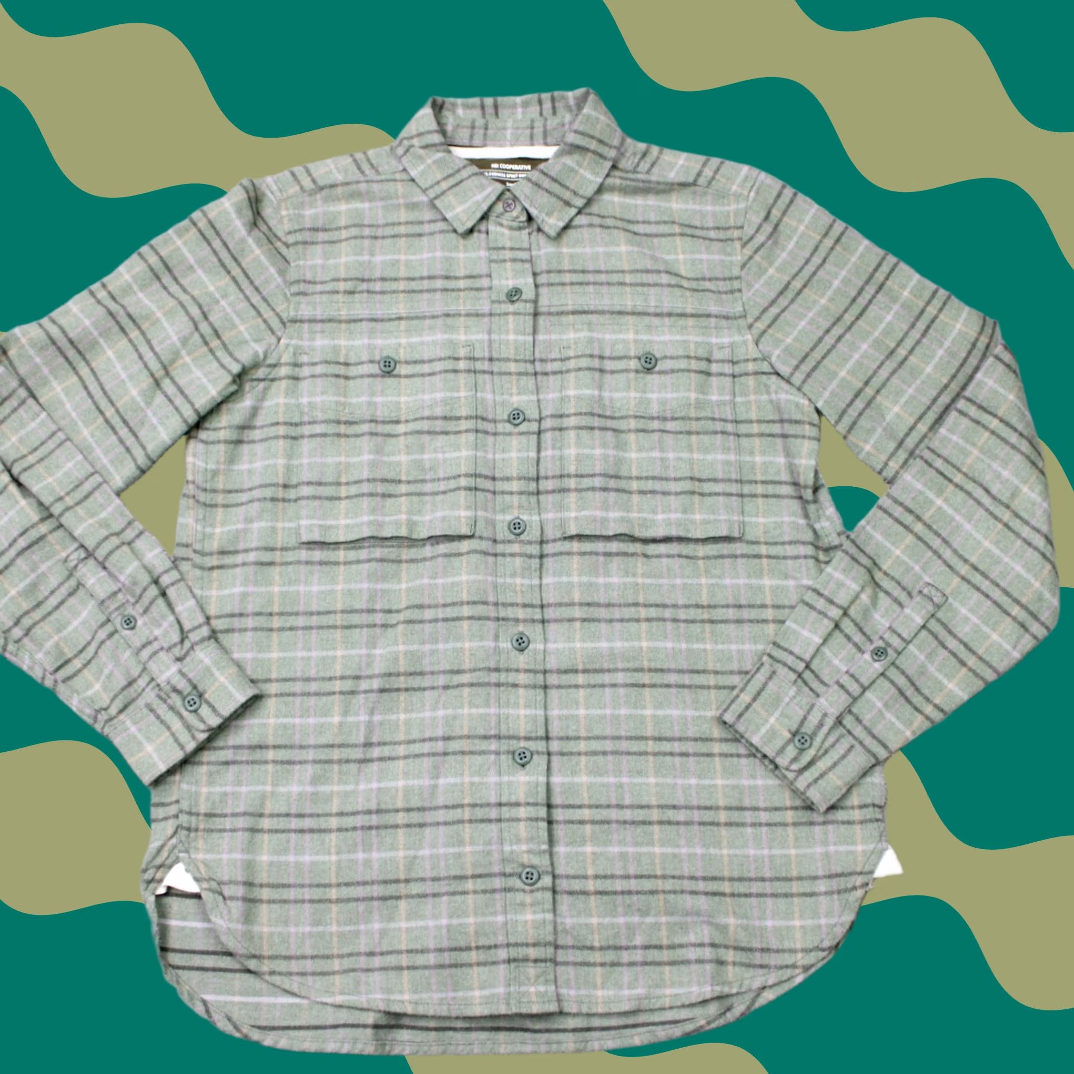 Vintage REI Co-op Shirt Womens Small Green Plaid Wallace Lake Flannel Long Sleeve Button Up Shirt Size S / US 4 / IT 40 - 1 Thumbnail