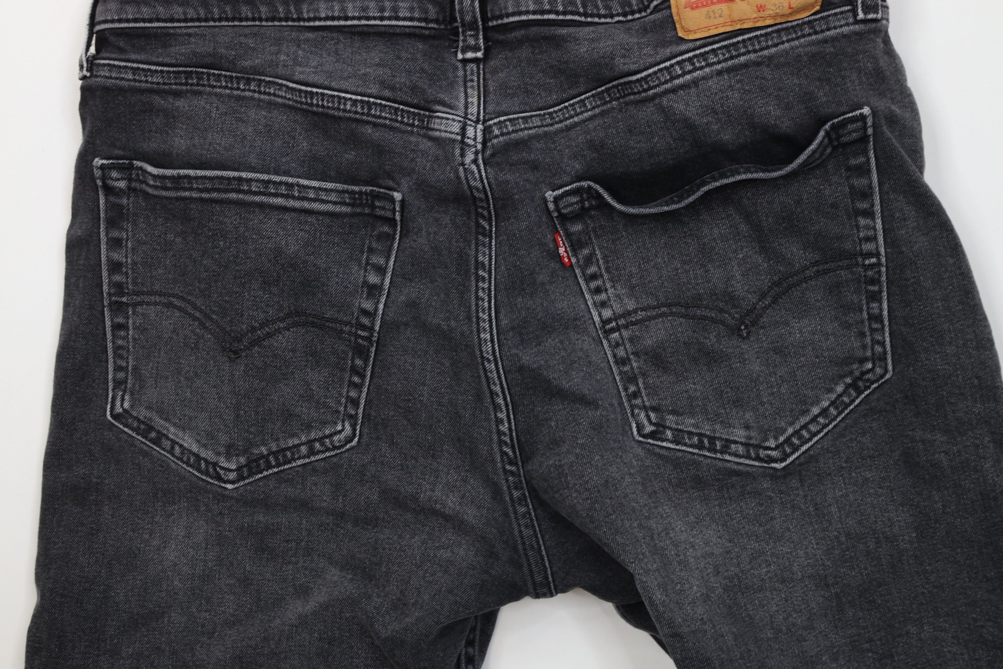 Levi's Vintage Y2K Levis 412 Faded Above Knee Denim Shorts Black Size US 36 / EU 52 - 11 Thumbnail