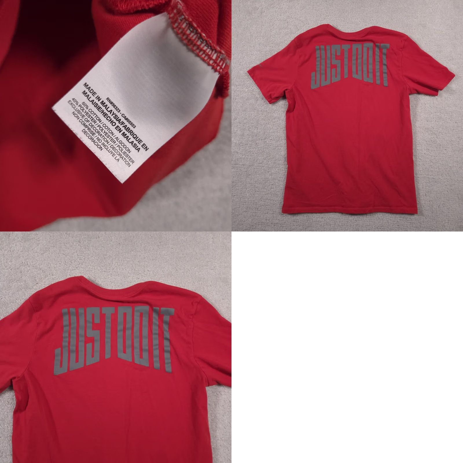 Nike Nike Shirt Mens Medium Red Dri-FIT Just Do It Graphic Athletic Training Tee Size US M / EU 48-50 / 2 - 9 Thumbnail