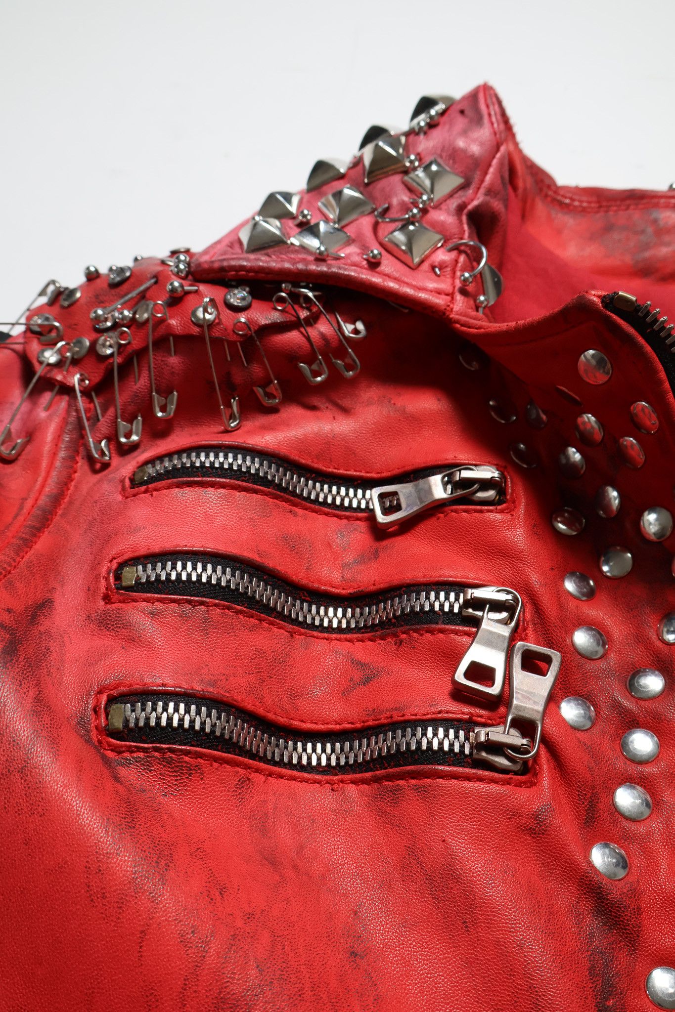 Balmain Balmain Decarnin SS11 Runway Safety Pin Stud Leather Jacket Size XS / US 0-2 / IT 36-38 - 10 Thumbnail