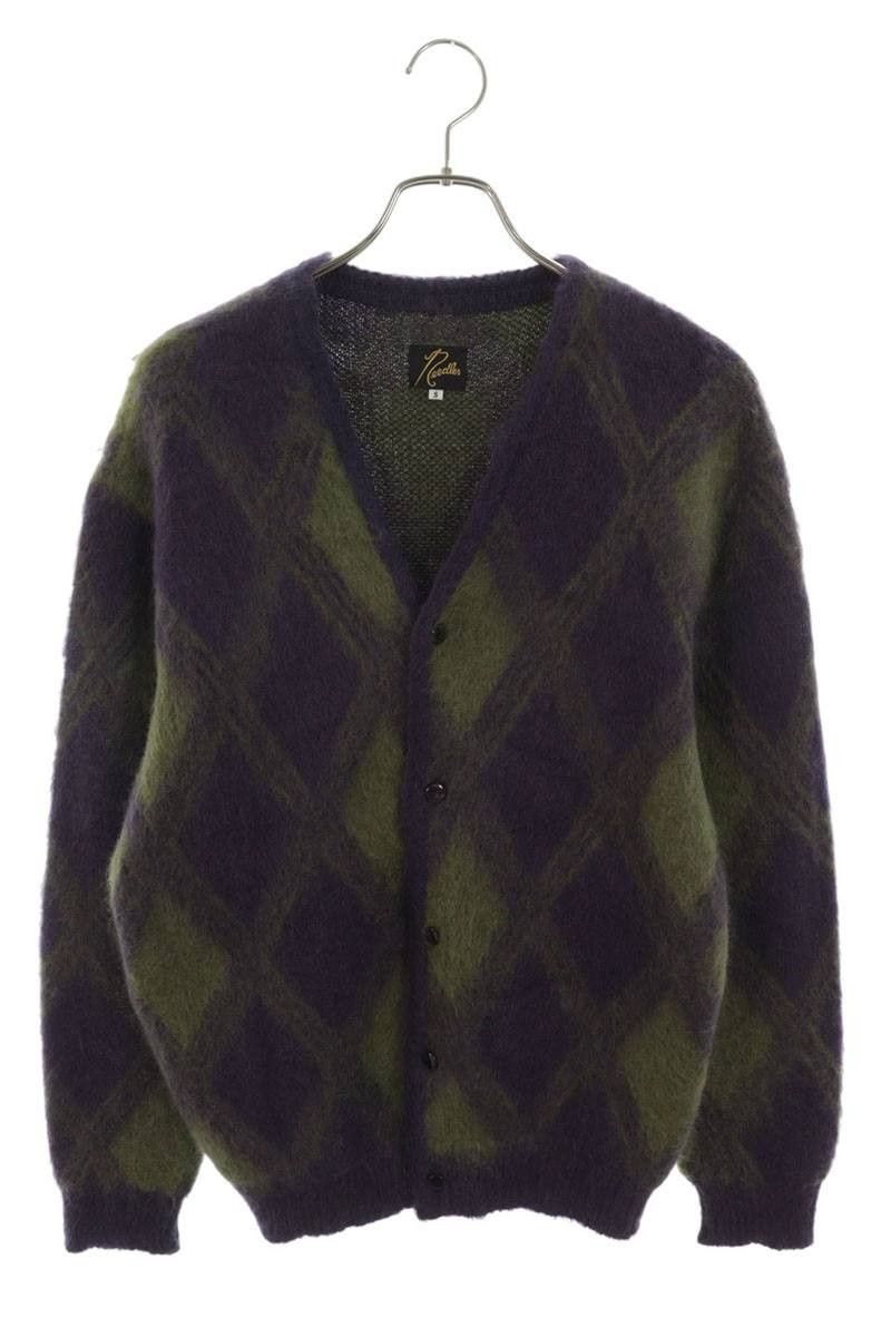 Needles Sweater Purple Checkered Mohair Cardigan | Grailed