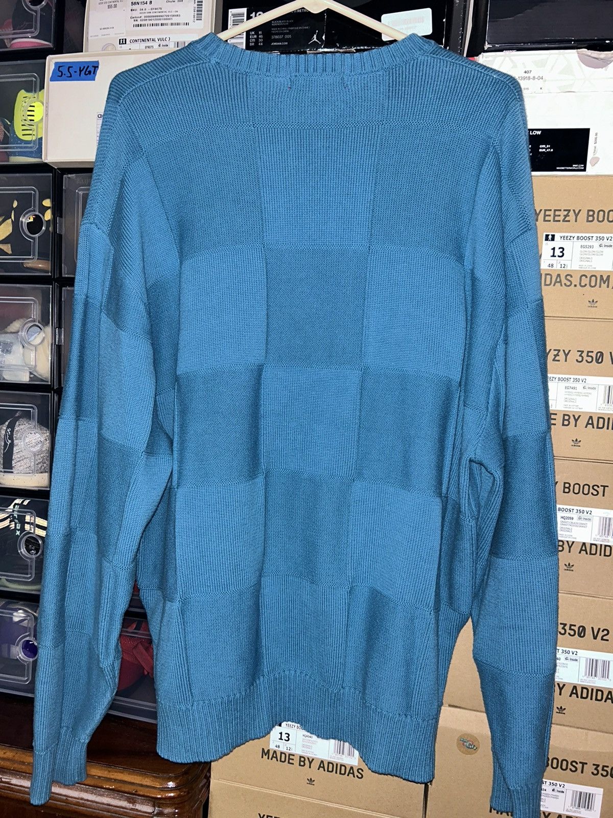Supreme Supreme Tonal Checkerboard Small Box Sweater SS21 Blue Large Size US L / EU 52-54 / 3 - 2 Thumbnail