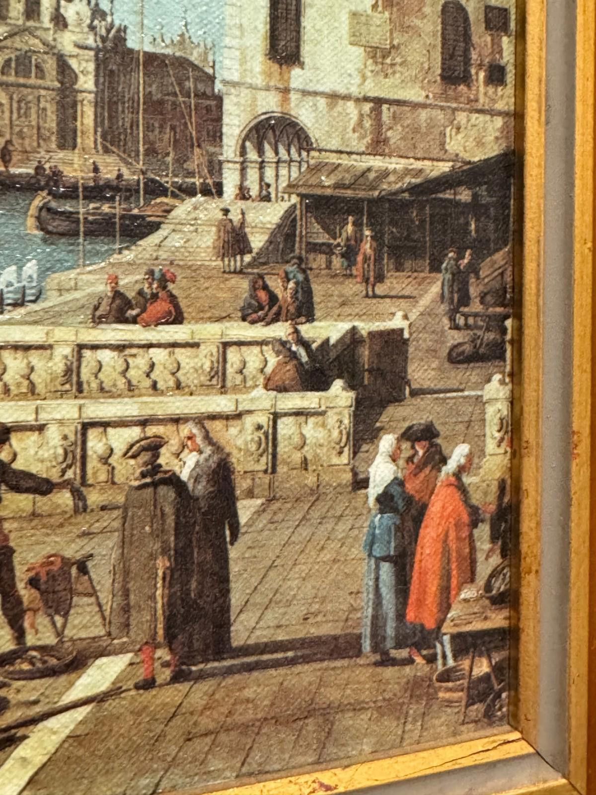 Other Vintage Framed Canaletto Reproduction Print The Quay of the Size ONE SIZE - 4 Thumbnail