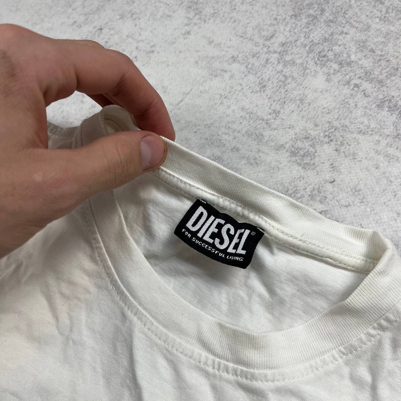Diesel × Vintage Vintage White Diesel Y2K Big logo T-Shirt Size US M / EU 48-50 / 2 - 3 Thumbnail