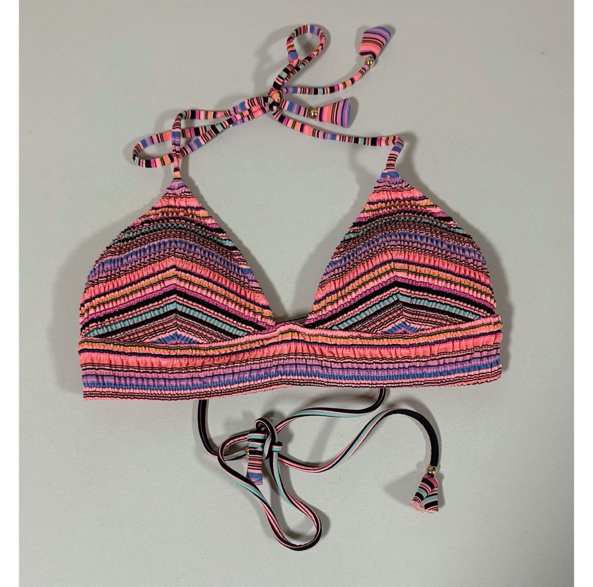 Victoria's Secret × Vintage Victoria’s Secret Striped Bikini Top Bathing Suit Size S 🩷✨ Size S / US 4 / IT 40 - 2 Thumbnail