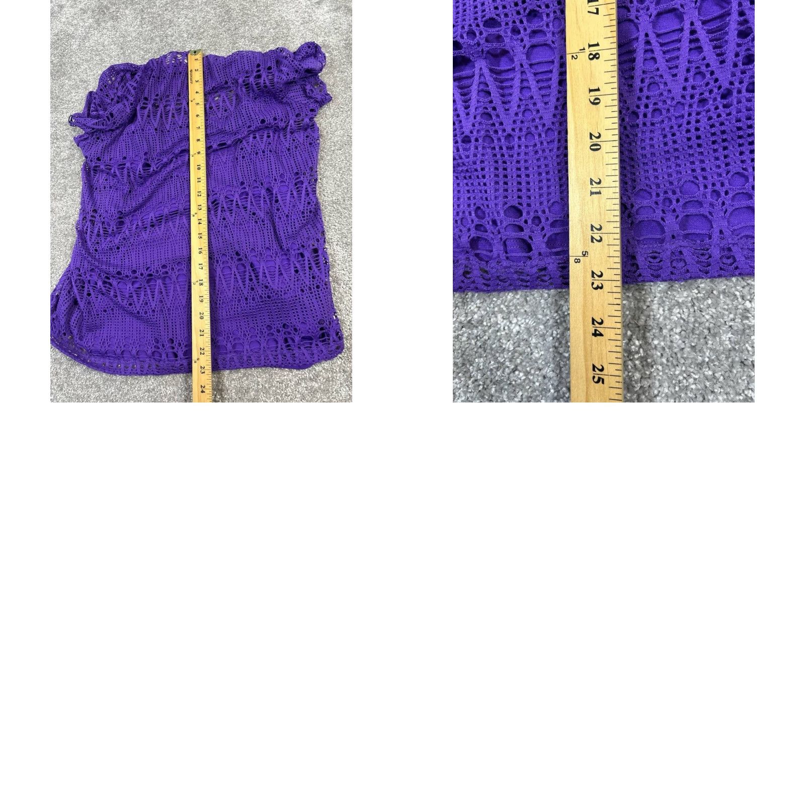 Vintage Chico's Shirt Womens 3 Medium Purple Open Knit Top New Size XS / US 0-2 / IT 36-38 - 8 Thumbnail