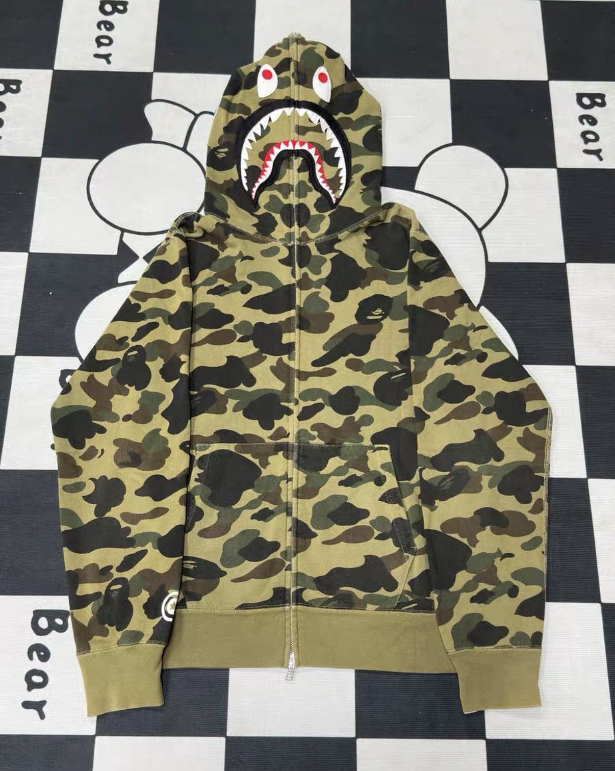Bape BAPE Green Camo Shark Jacket K5 Size US XL / EU 56 / 4 - 1 Thumbnail