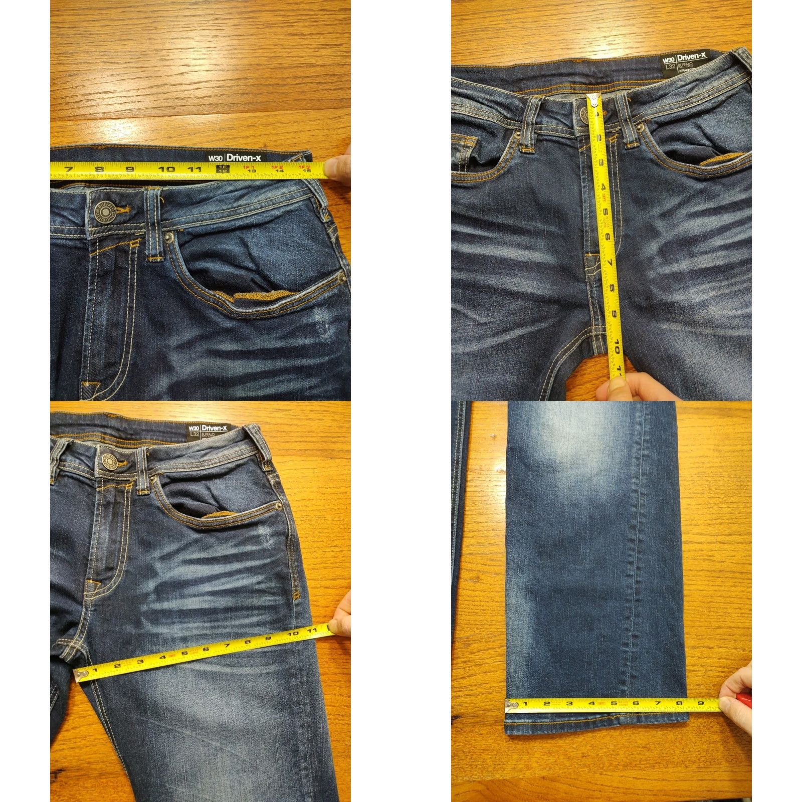 Buffalo David Bitton VINTAGE Buffalo David Bitton Driven-X Basic Straight Stretch Denim Jeans Mens Tag 30x32 Size US 30 / EU 46 - 8 Thumbnail