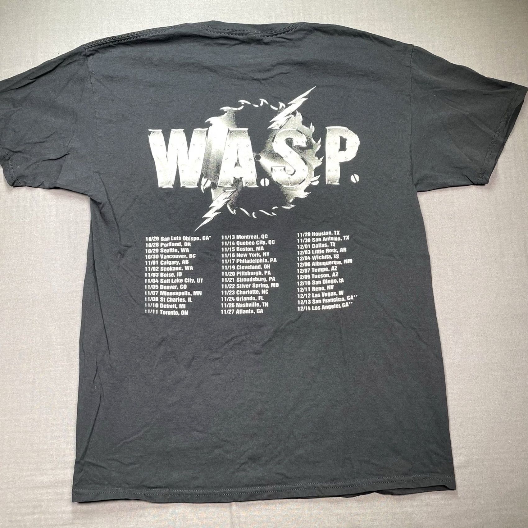 Vintage W.A.S.P. Tour 2024 tee Two Sided T-Shirt Men L Hair Metal Los Angeles Concert Shirt Mens Black Size US L / EU 52-54 / 3 - 5 Thumbnail