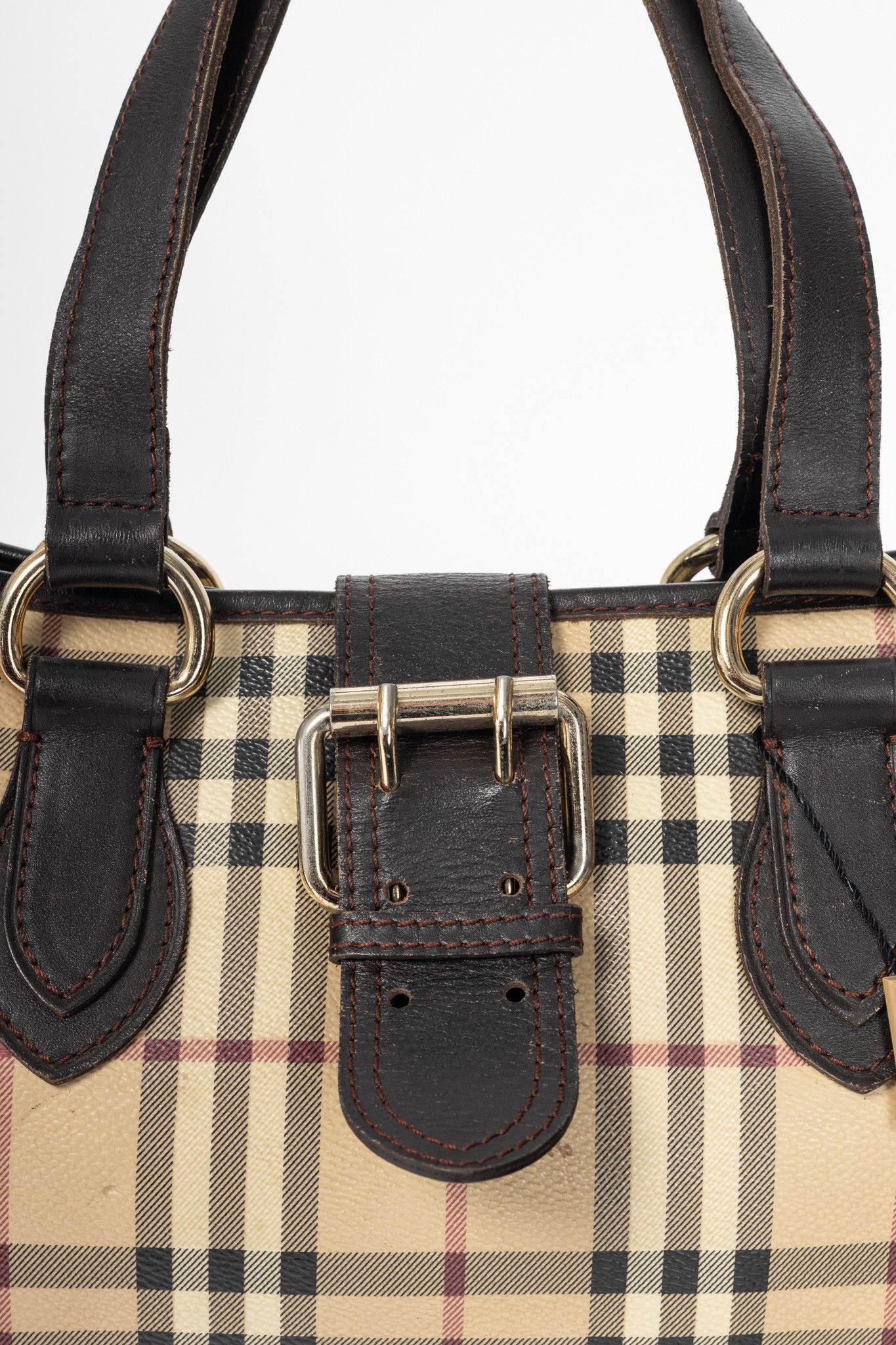 Burberry Burberry Haymarket Check Buckle-Strap Handbag Size ONE SIZE - 9 Thumbnail